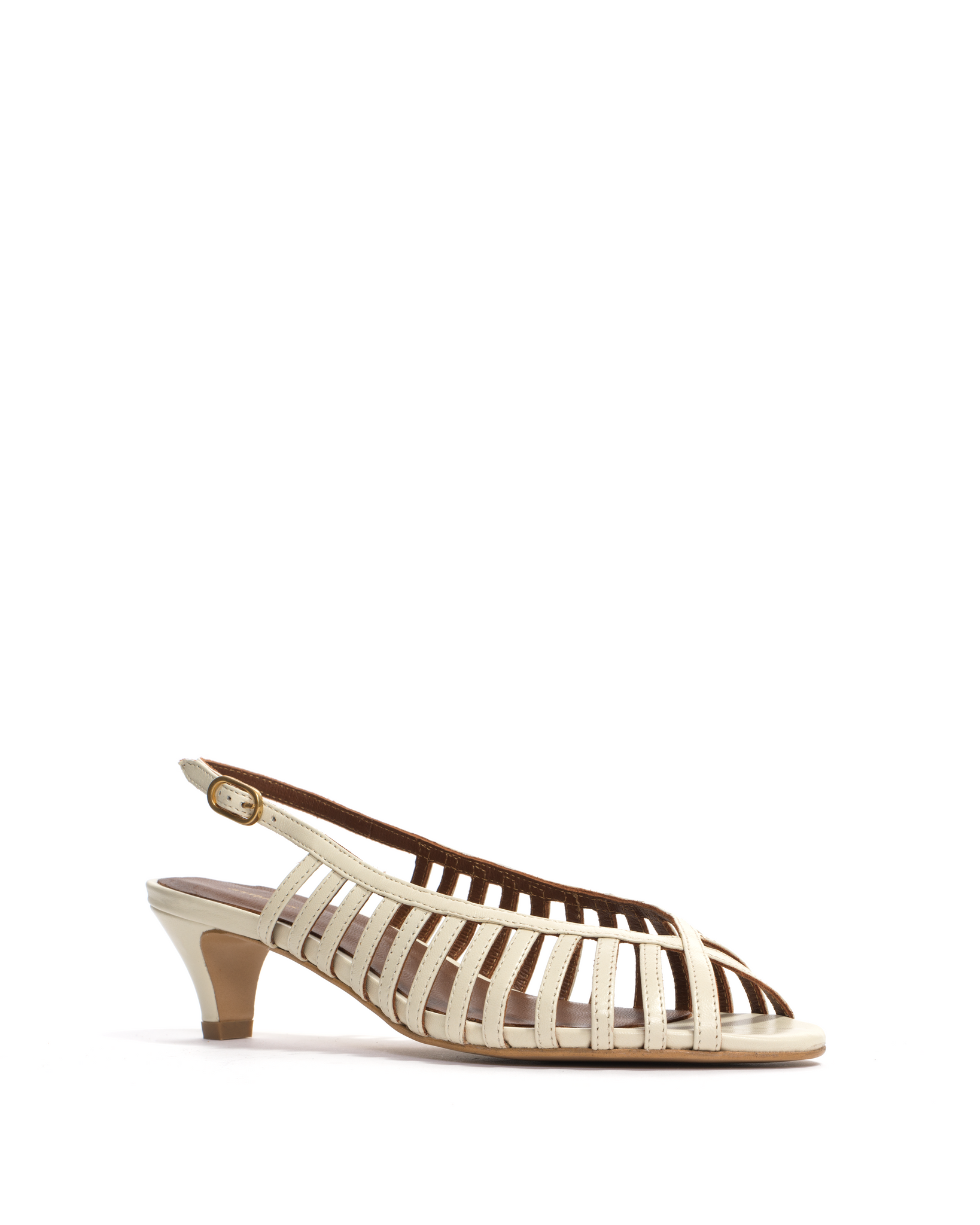 Carminho 40 stiletto Shiny lamb White sand - Anonymous Copenhagen
