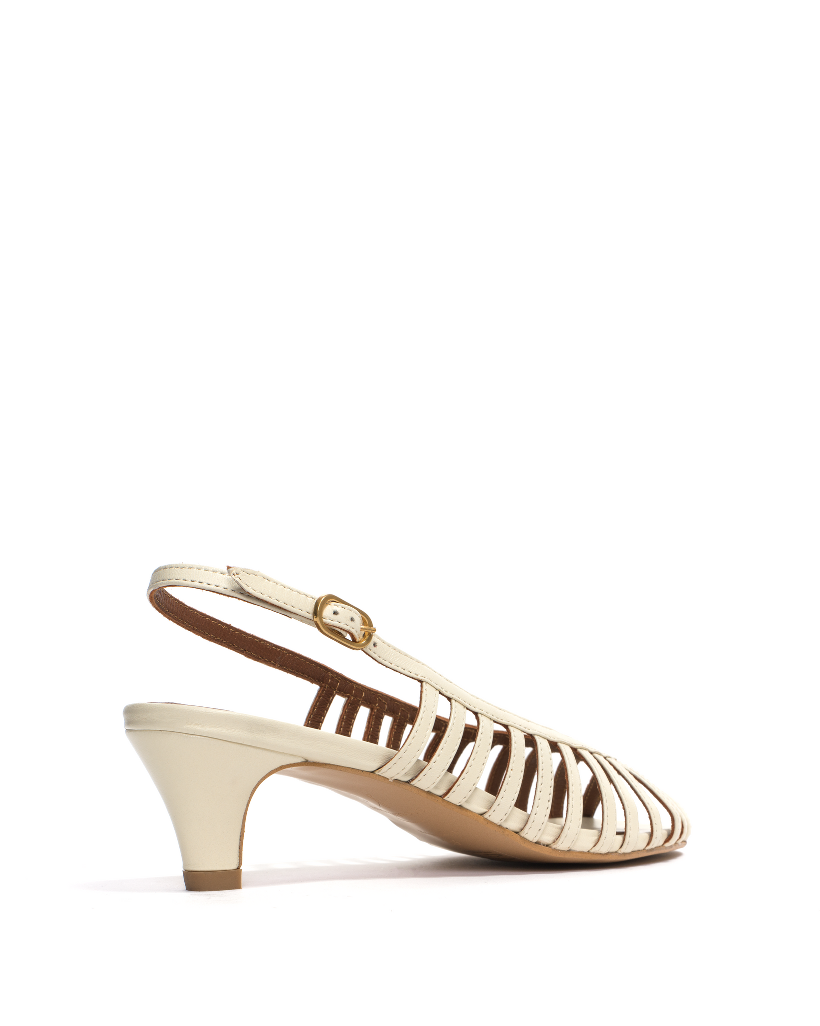 Carminho 40 stiletto Shiny lamb White sand - Anonymous Copenhagen