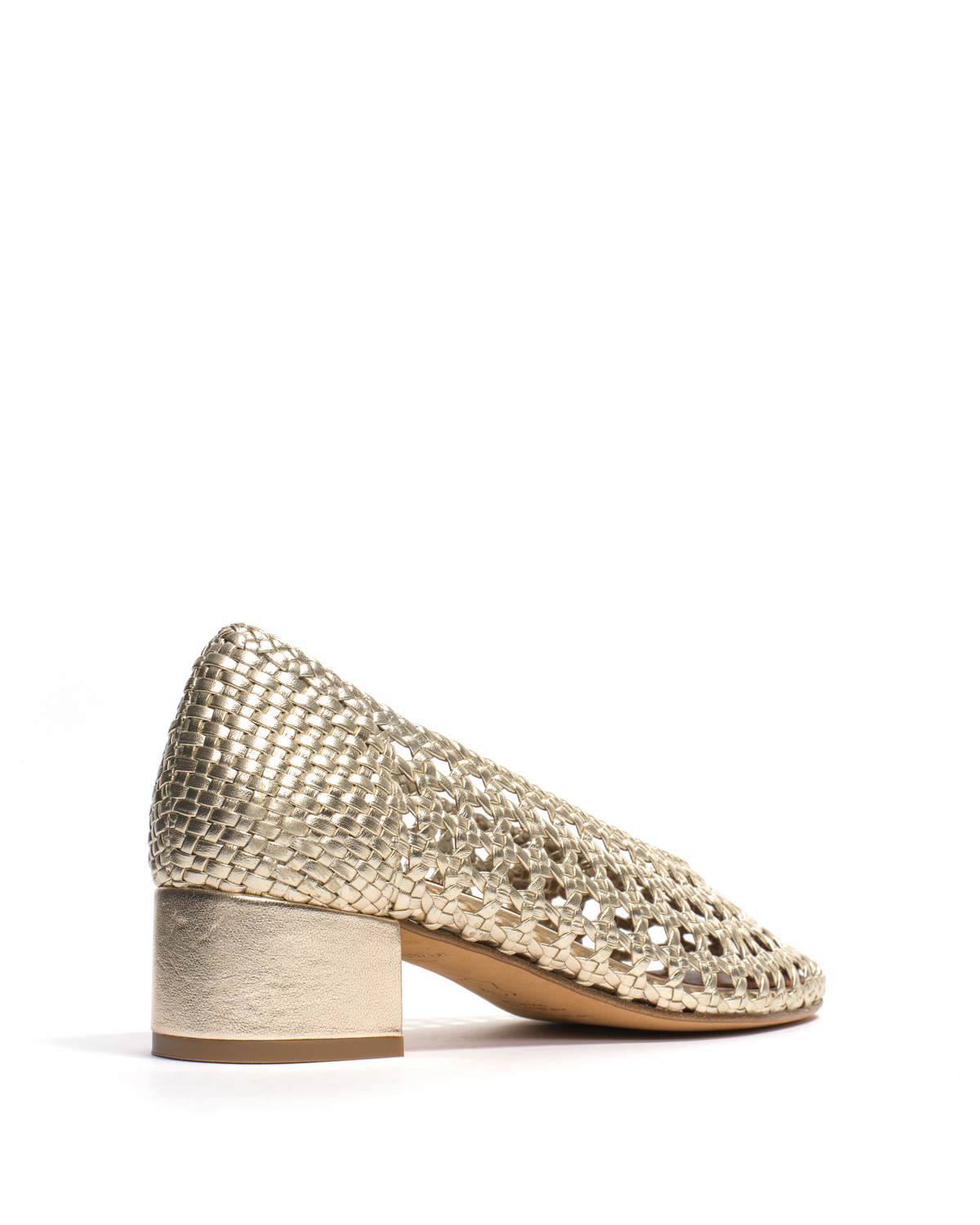Sessi 40 hand-braided Hand-braided leather Champagne