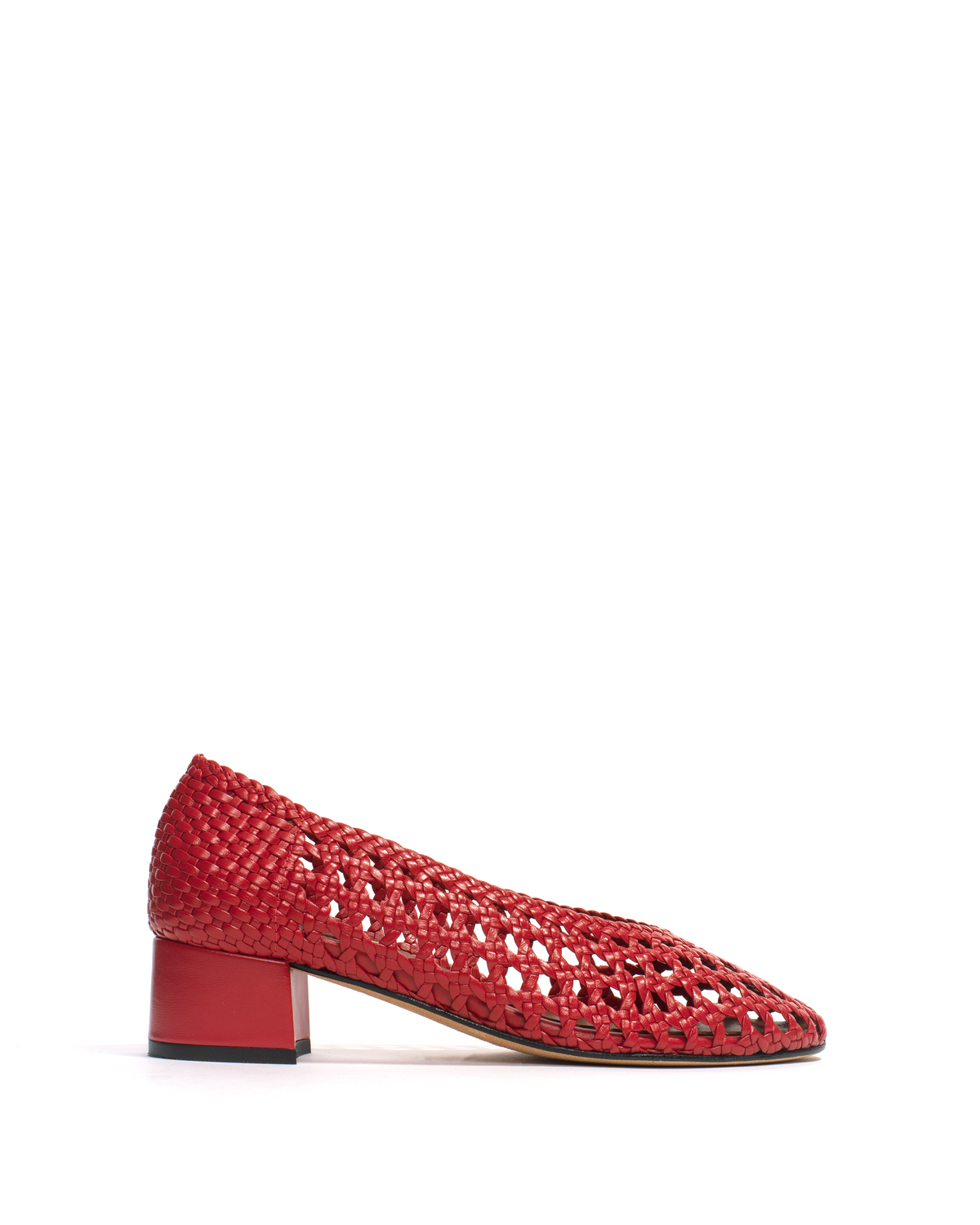 Sessi 40 hand-braided Hand-braided leather Ruby red