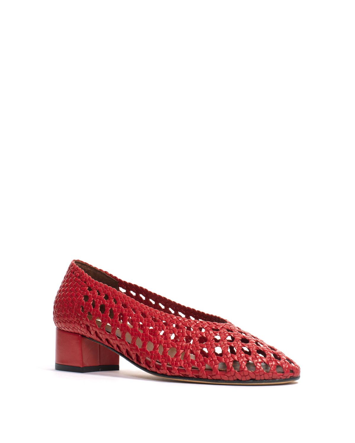 Sessi 40 hand-braided Hand-braided leather Ruby red