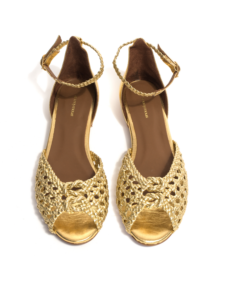 Lucy 10 Hand-braided leather Gold | Anonymous Copenhagen