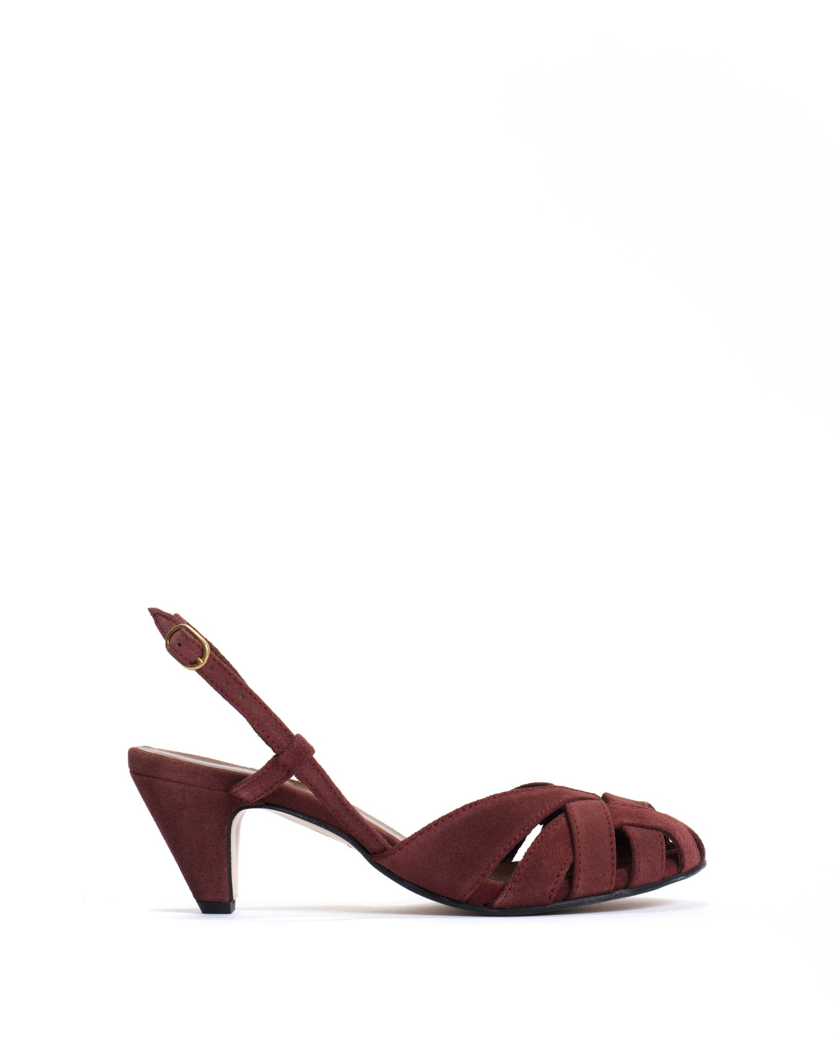Banie 50 stiletto Calf suede Pomegranate - Anonymous Copenhagen