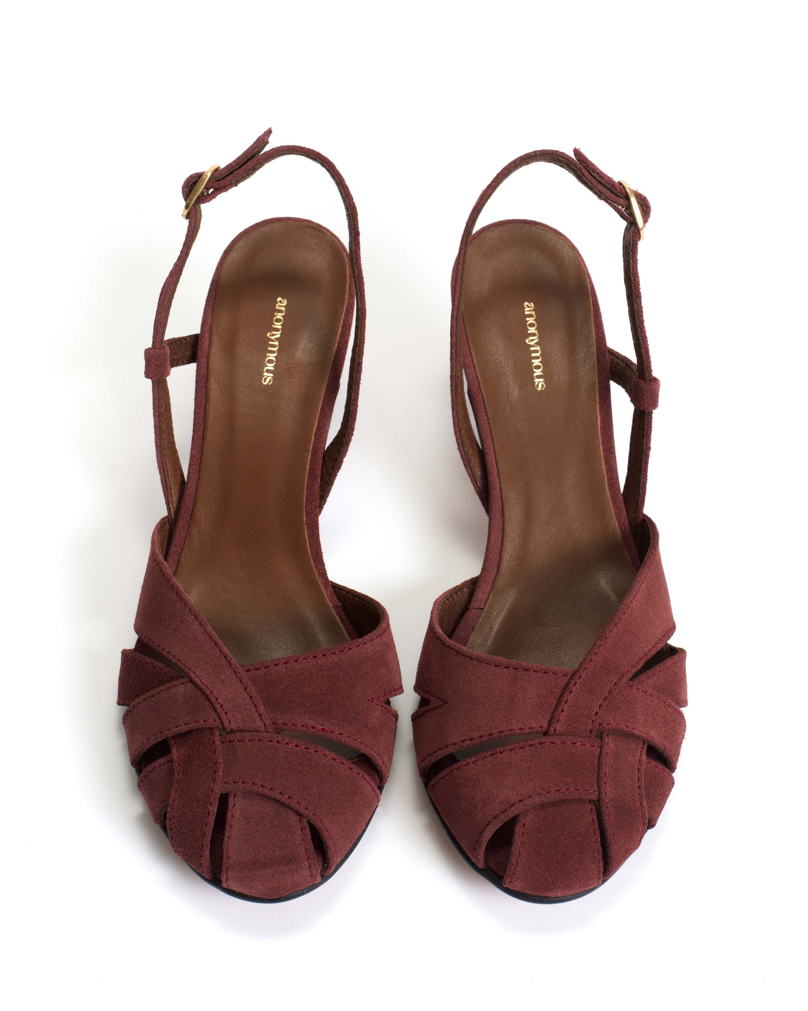 Banie 50 stiletto Calf suede Pomegranate - Anonymous Copenhagen