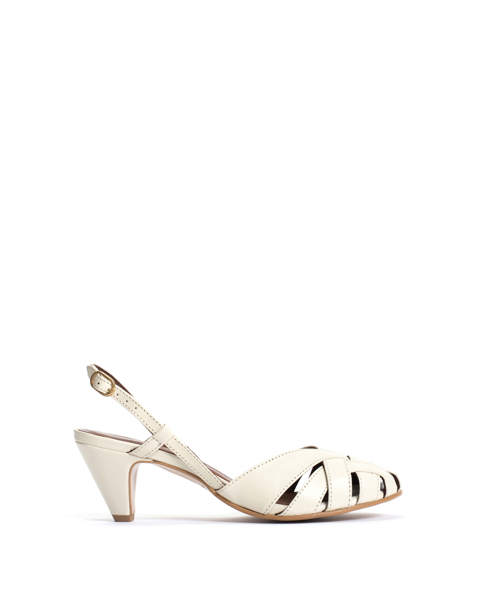 Banie 50 stiletto Shiny lamb White sand - Anonymous Copenhagen