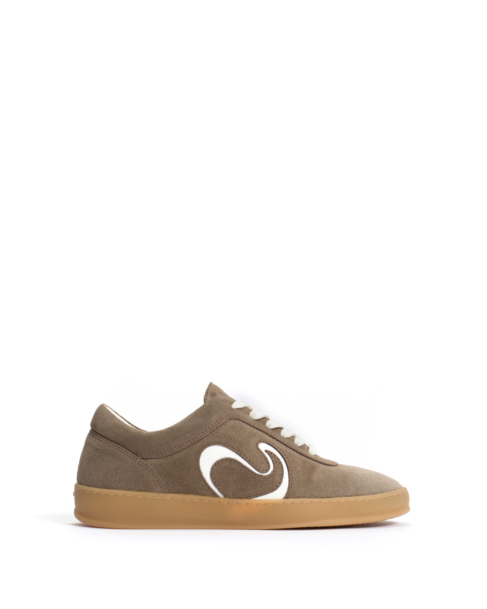Blaire Calf suede & polished soft calf Mushroom & sand white - Anonymous Copenhagen