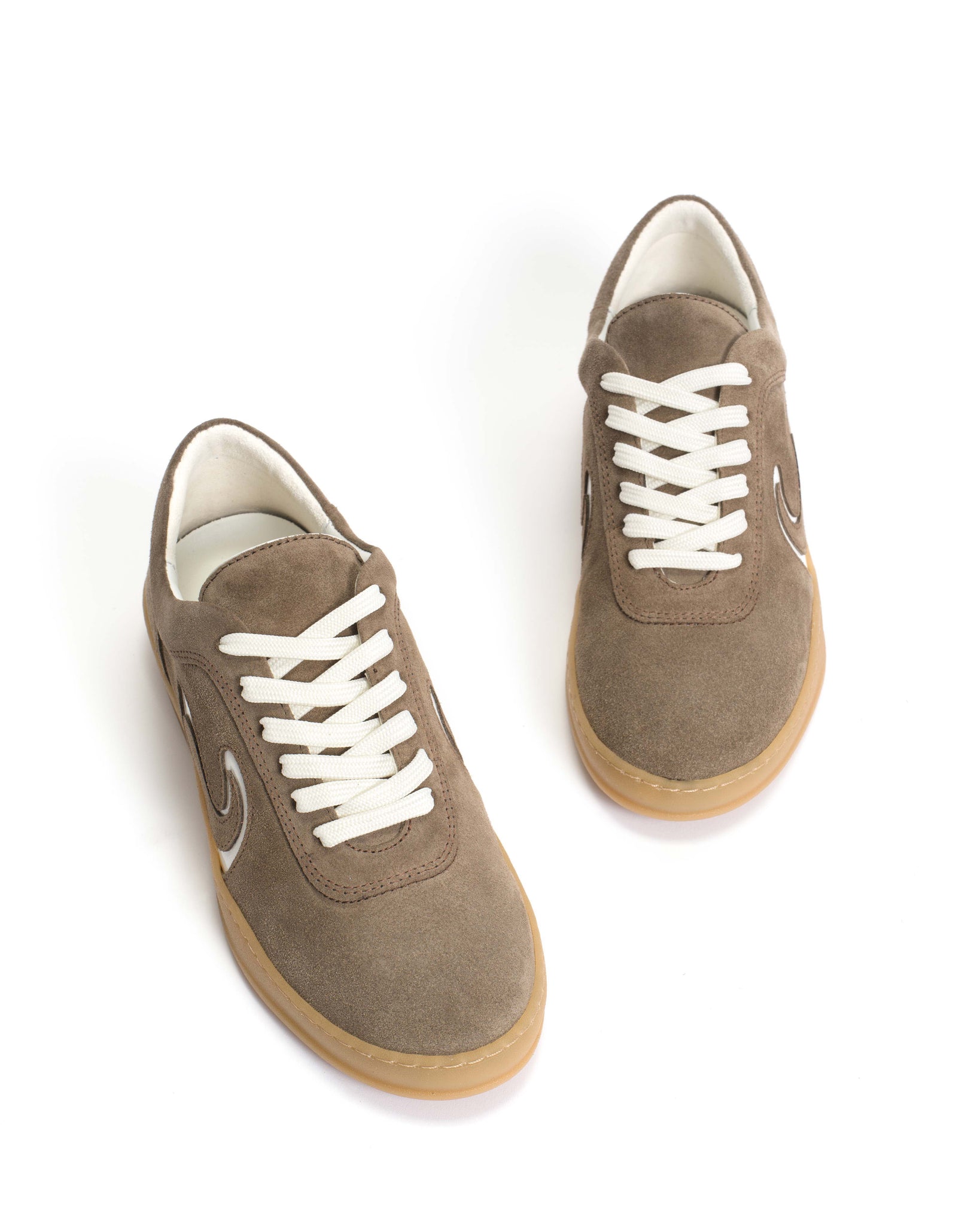 Blaire Calf suede & polished soft calf Mushroom & sand white - Anonymous Copenhagen