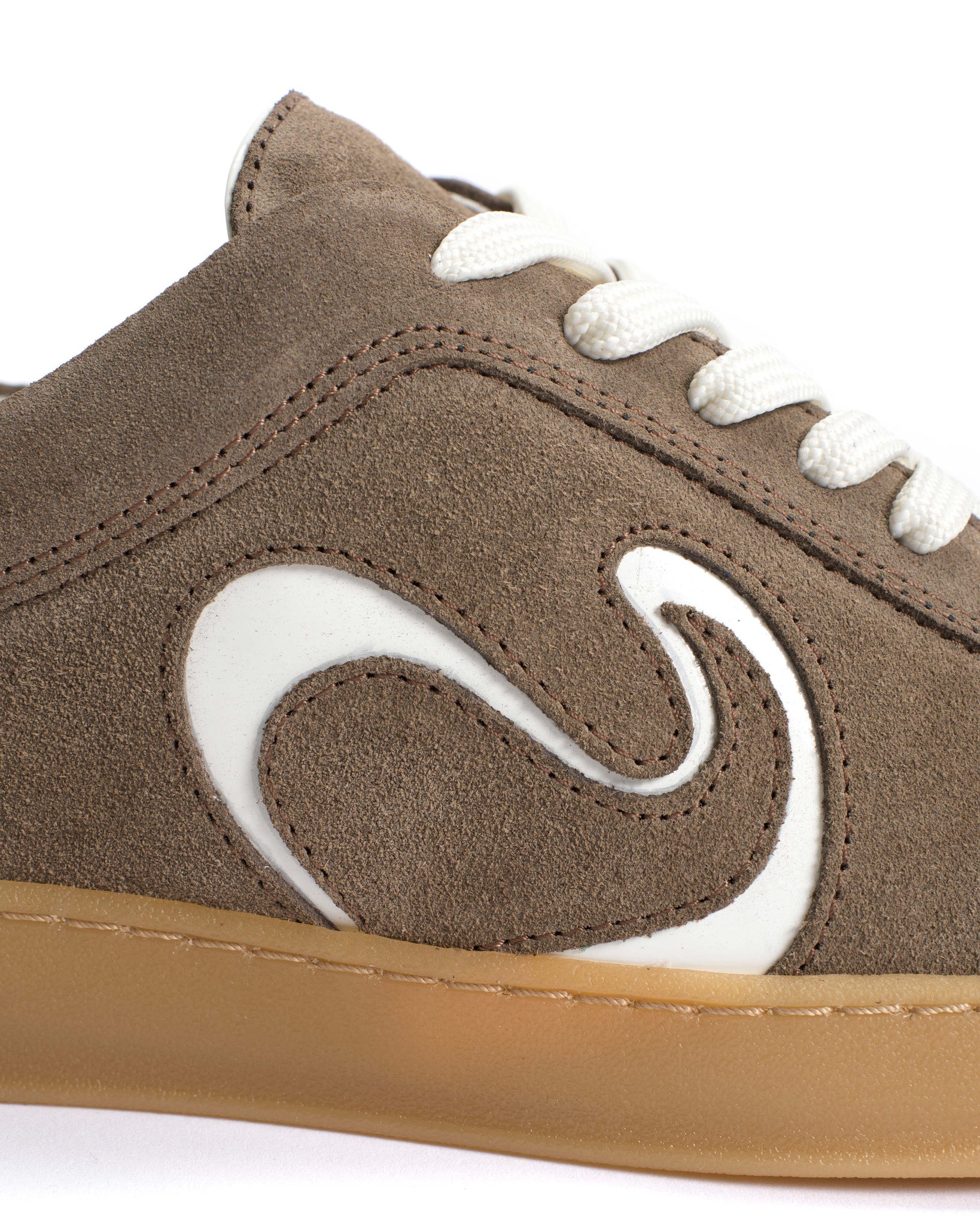 Blaire Calf suede & polished soft calf Mushroom & sand white - Anonymous Copenhagen
