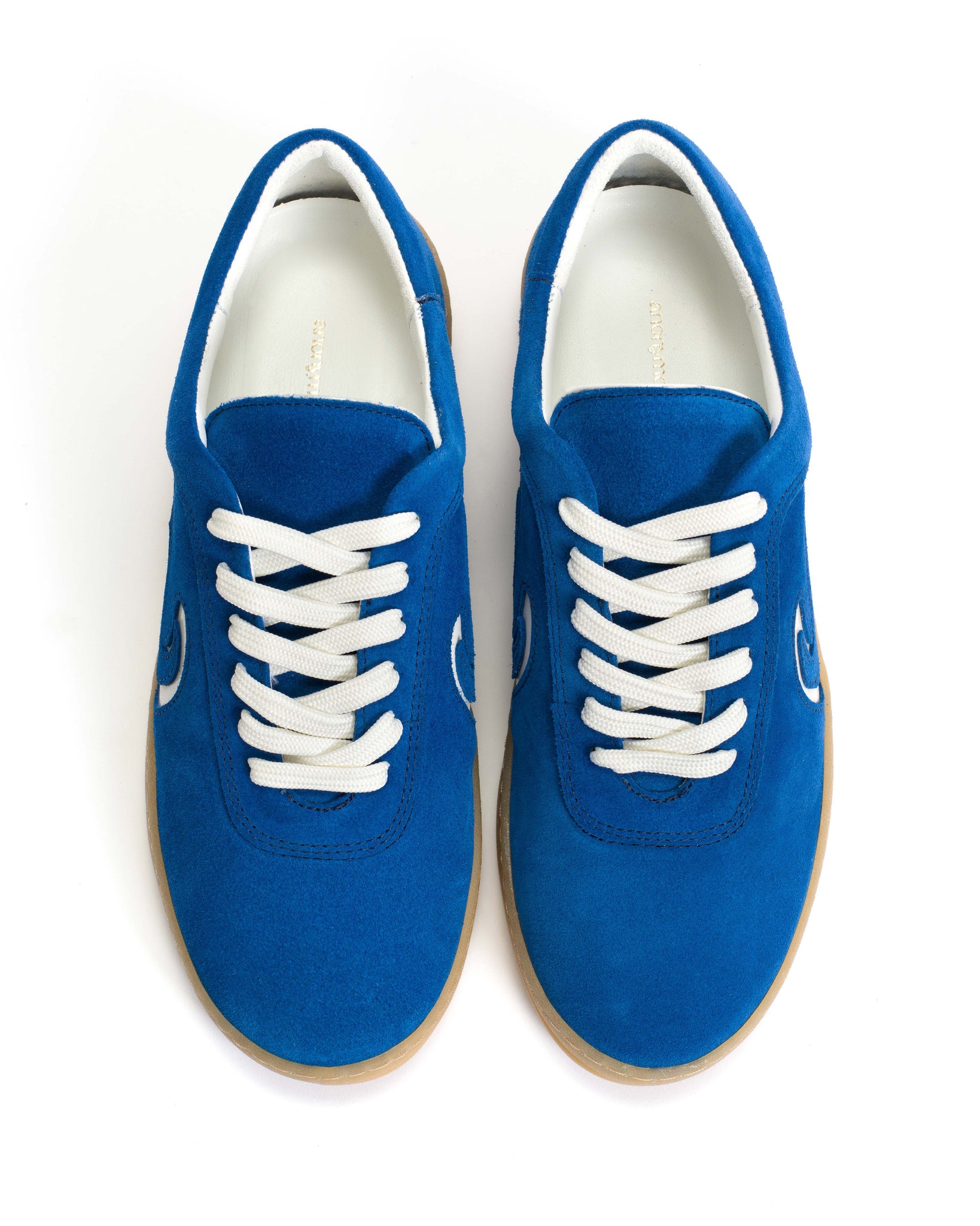 Blaire Calf suede & polished soft calf Electric blue & sand white - Anonymous Copenhagen
