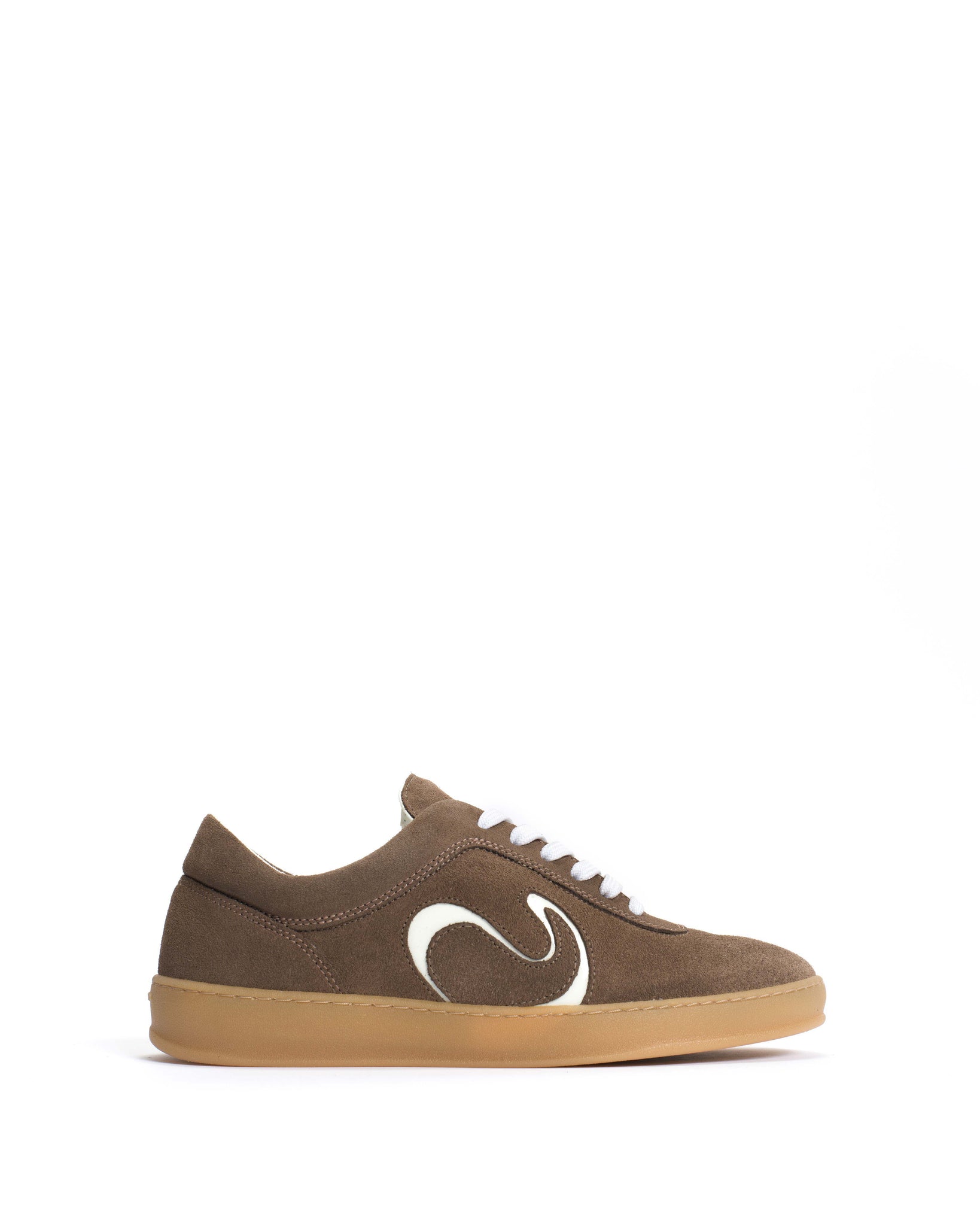 Blaire Calf suede & polished soft calf Dark taupe & white sand - Anonymous Copenhagen