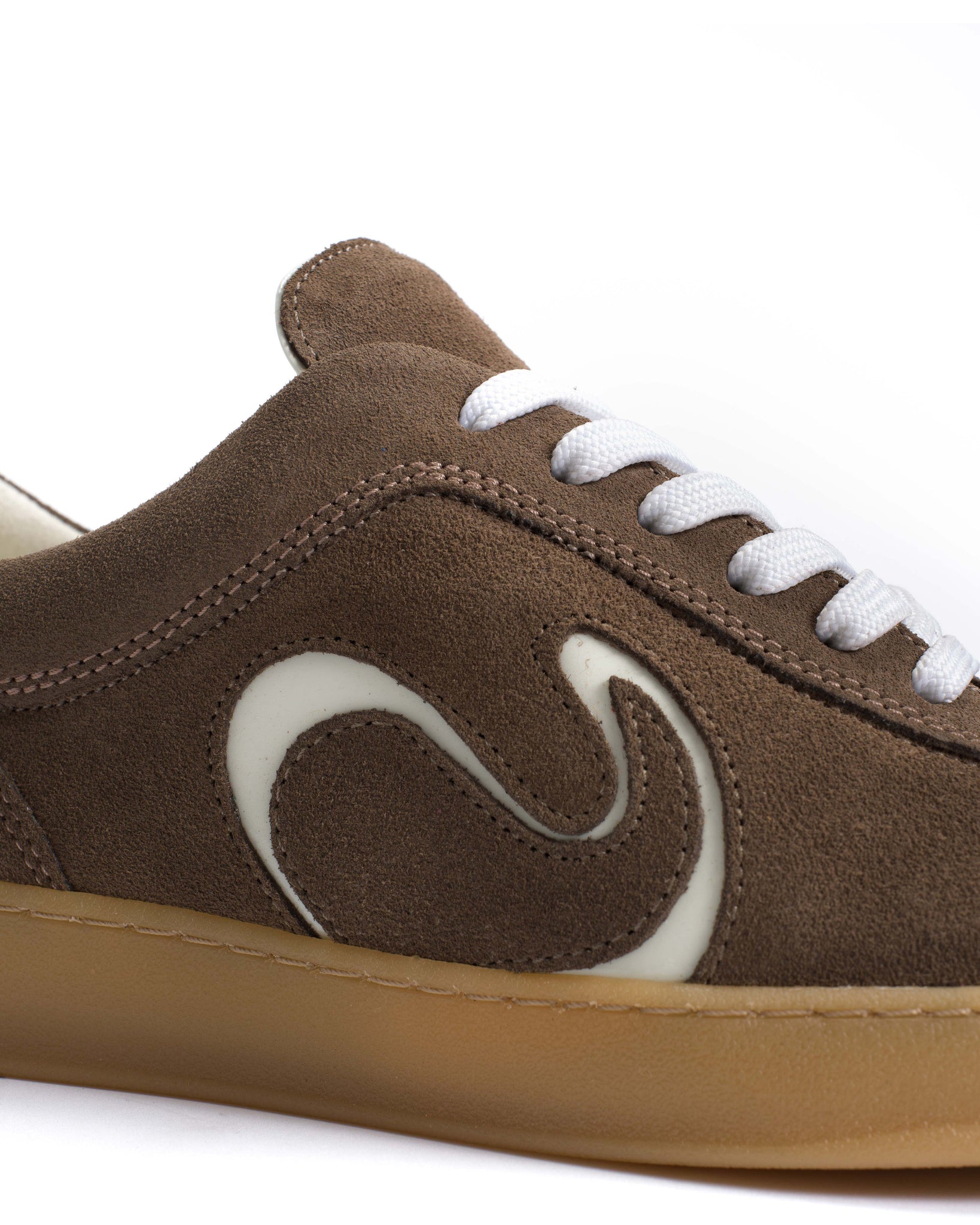 Blaire Calf suede & polished soft calf Dark taupe & white sand - Anonymous Copenhagen