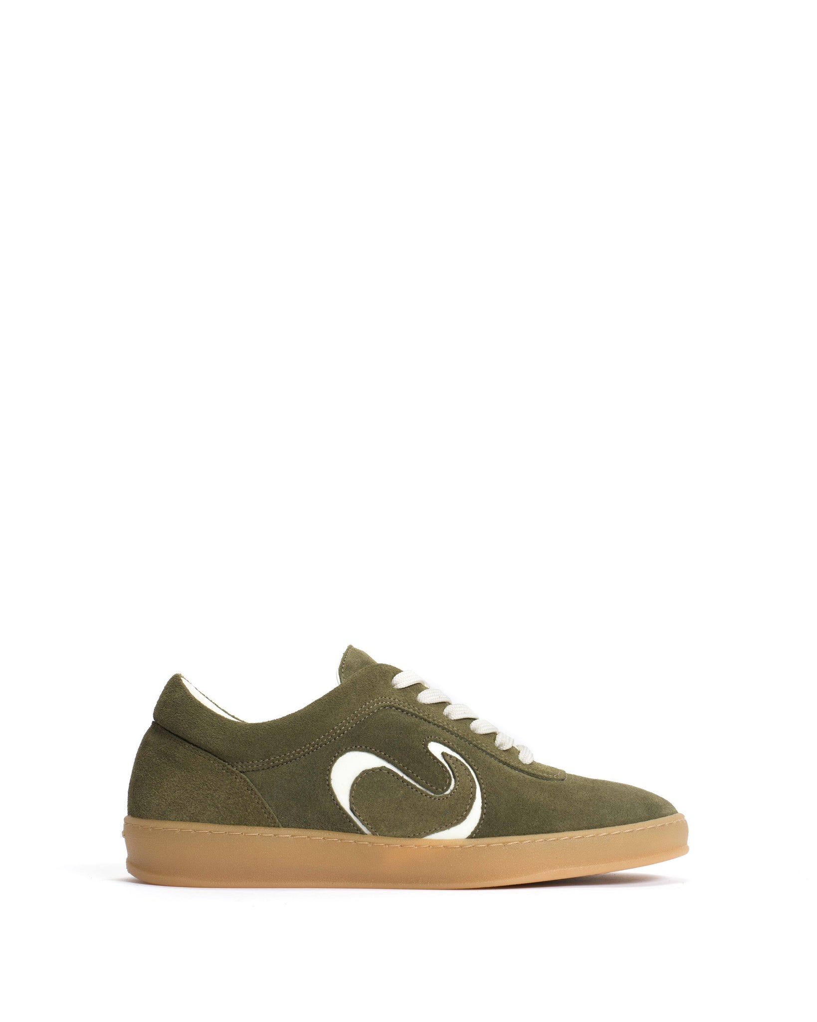 Blaire Calf suede & polished soft calf Olive green & white sand - Anonymous Copenhagen