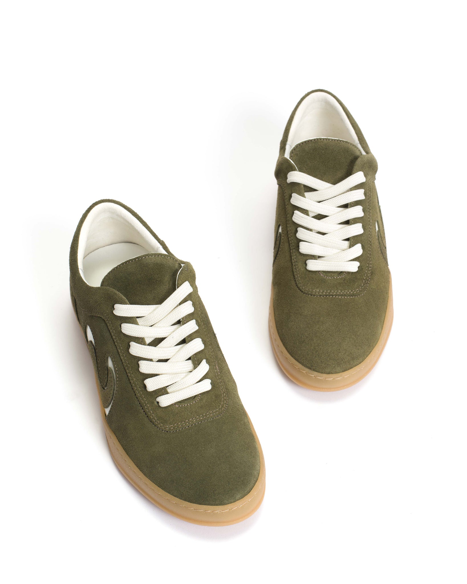 Blaire Calf suede & polished soft calf Olive green & white sand - Anonymous Copenhagen