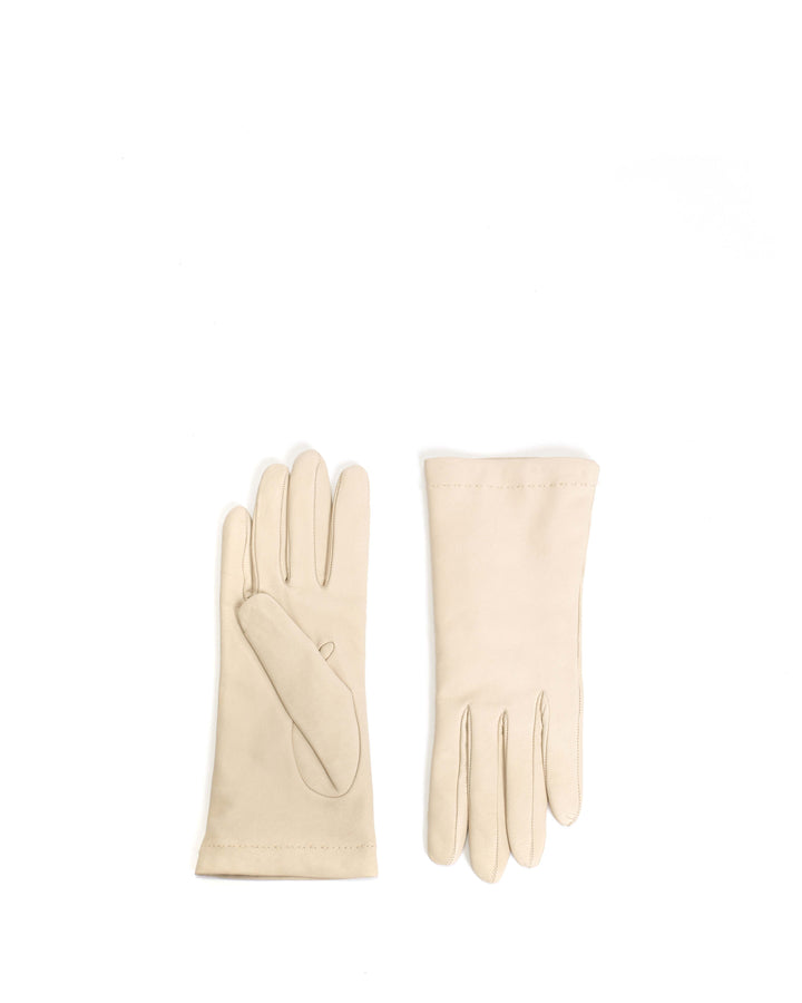 anonymous copenhagen Bridget leather cashmere glove Lamb leather u0026 100% cashmere Off white u0026 taupe