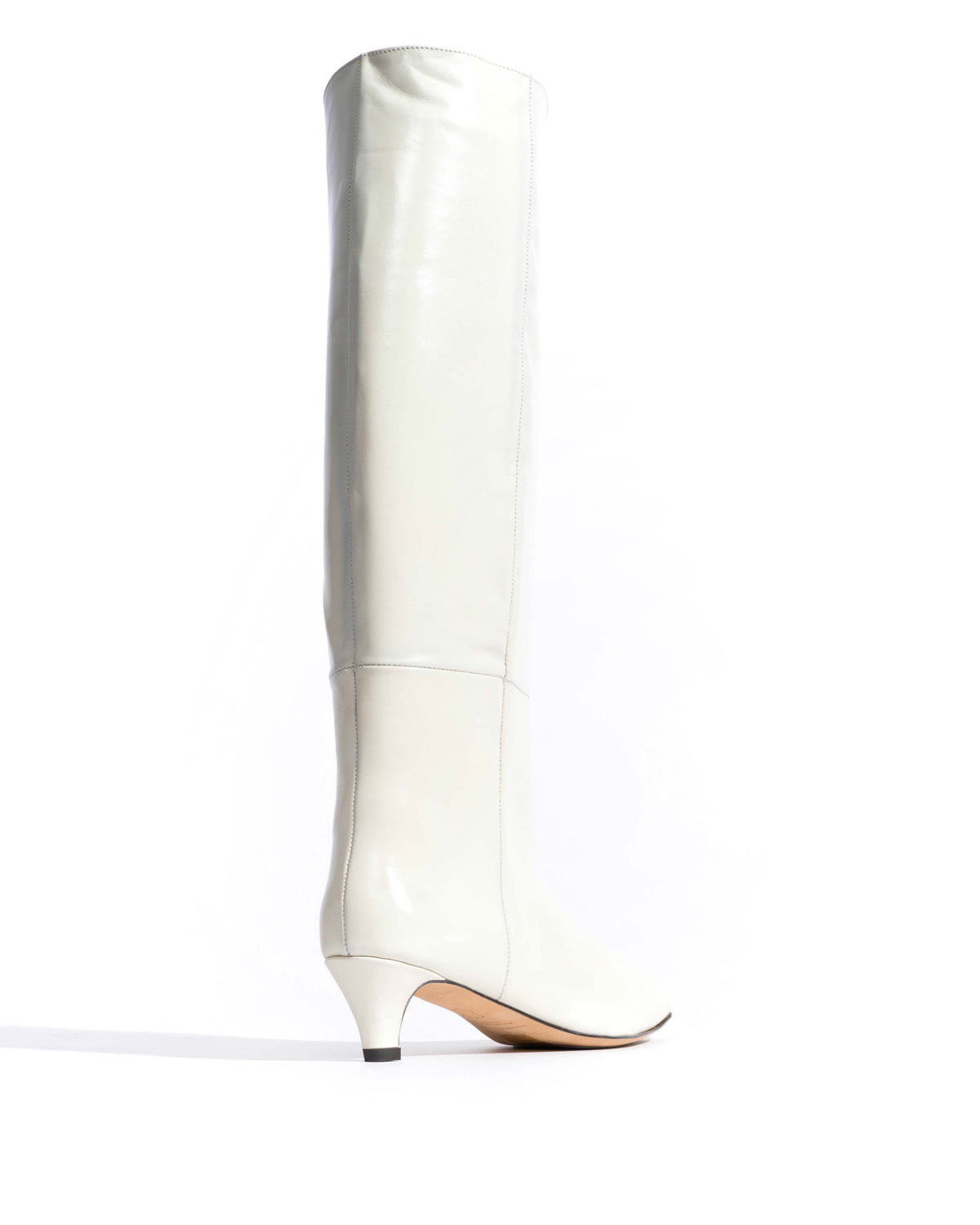 Cecilia 40 stiletto Crinkled soft calf White sand