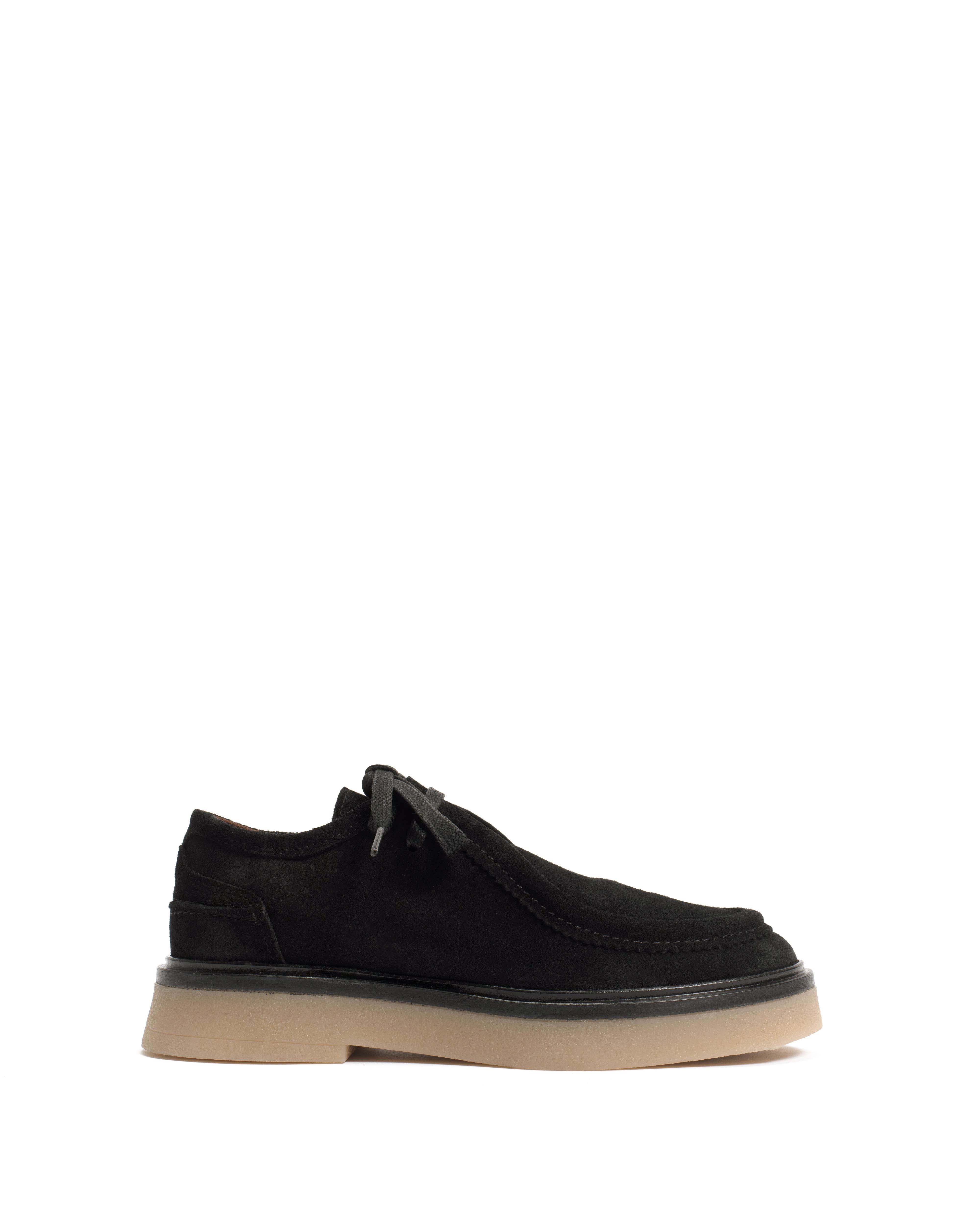 Chez flat platform Calf suede & Sole Black & natural