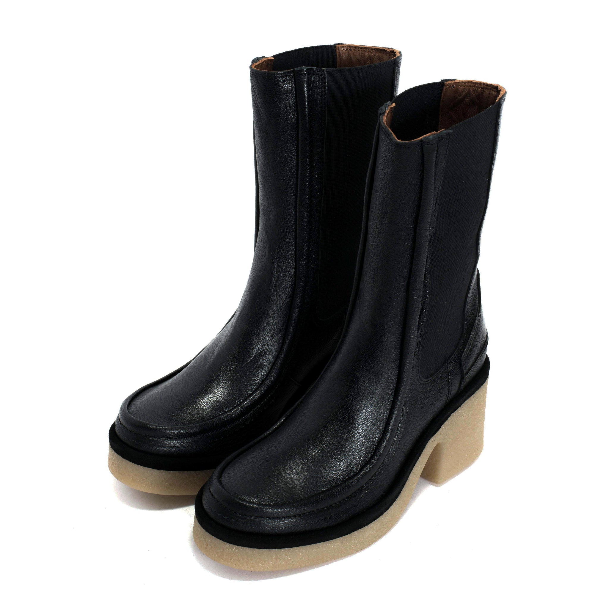 Chivi Grained soft calf & calf suede Black - Anonymous Copenhagen