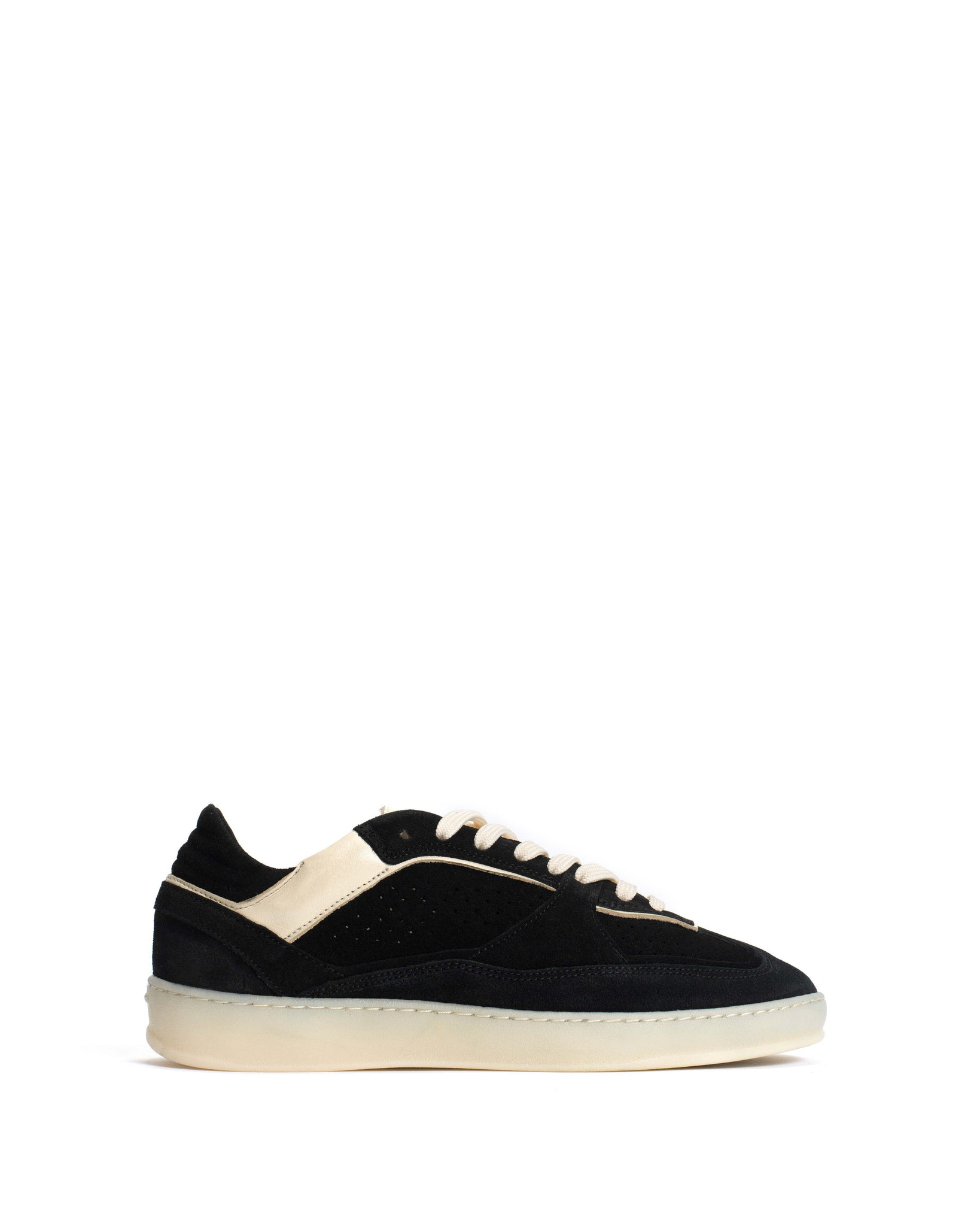 Dabbie Calf suede & sleek leather Black & white sand - Anonymous Copenhagen