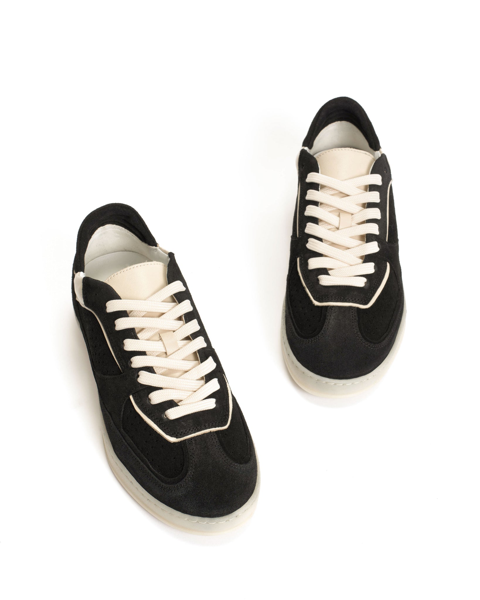 Dabbie Calf suede & sleek leather Black & white sand - Anonymous Copenhagen