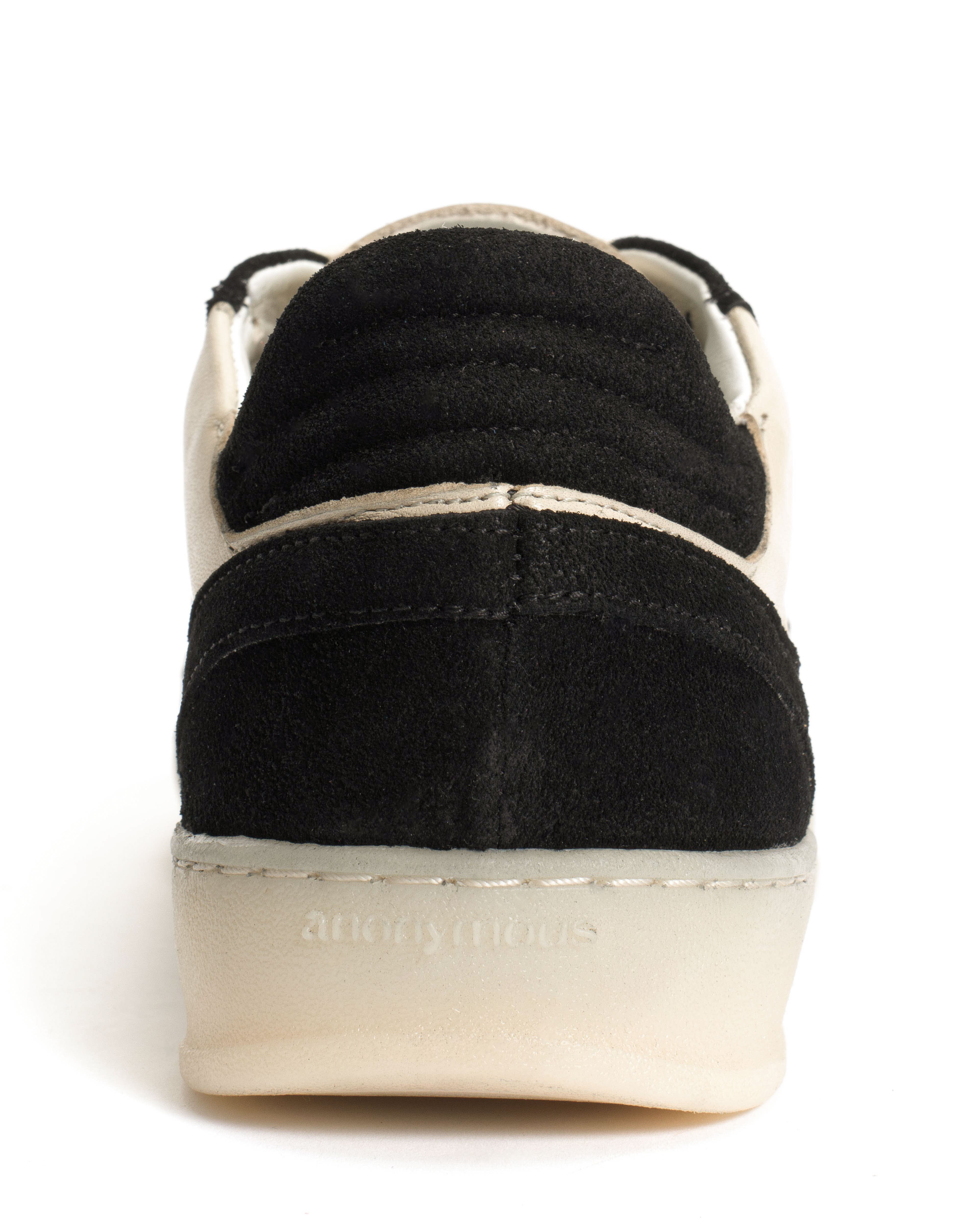 Dabbie Calf suede & sleek leather Black & white sand