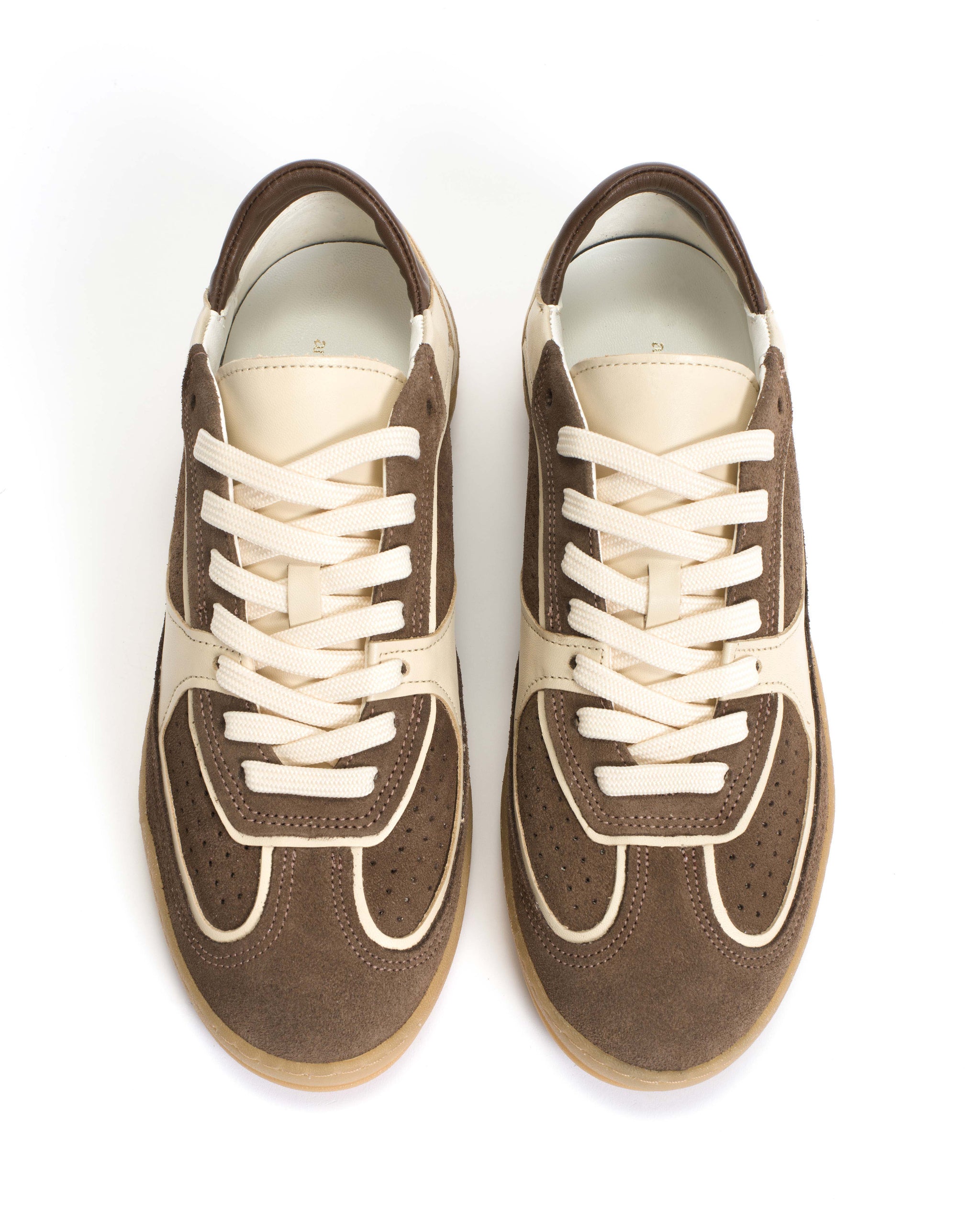 Dabbie Soft calf & suede leather White sand & dark taupe - Anonymous Copenhagen