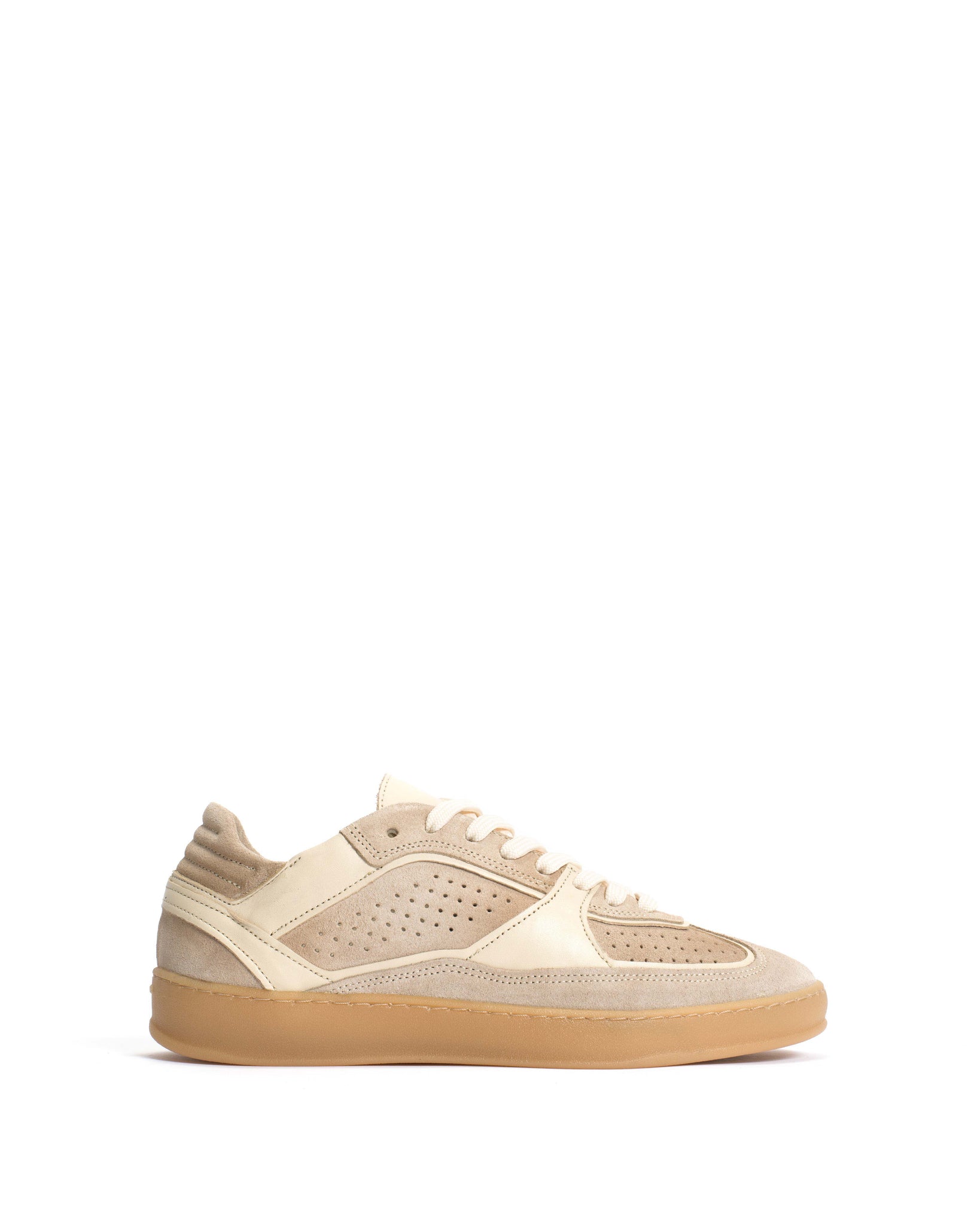 Dabbie Calf suede & soft calf dual & tri color White sand - Anonymous Copenhagen