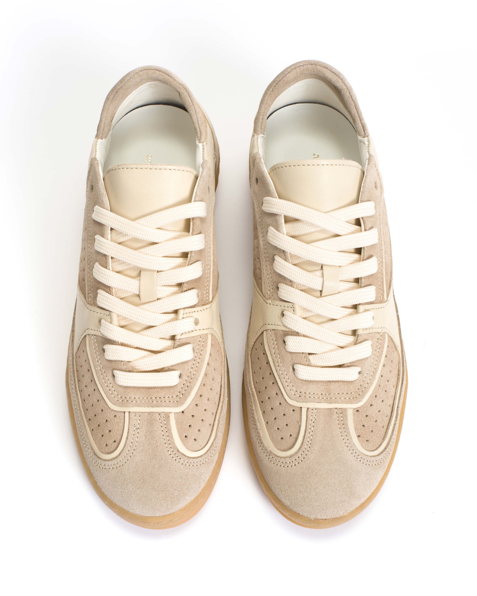 Dabbie Calf suede & soft calf dual & tri color White sand - Anonymous Copenhagen