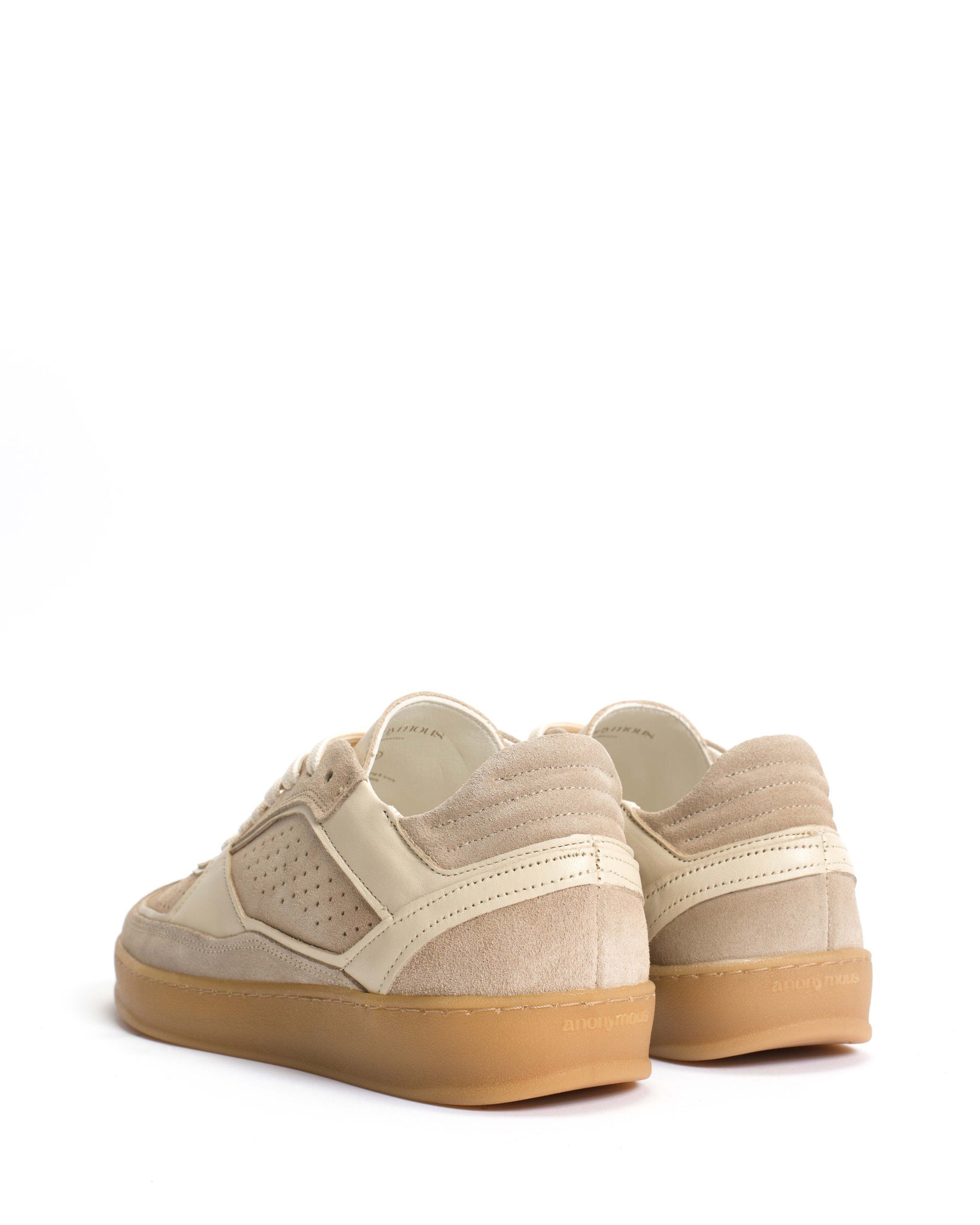 Dabbie Calf suede & soft calf dual & tri color White sand - Anonymous Copenhagen