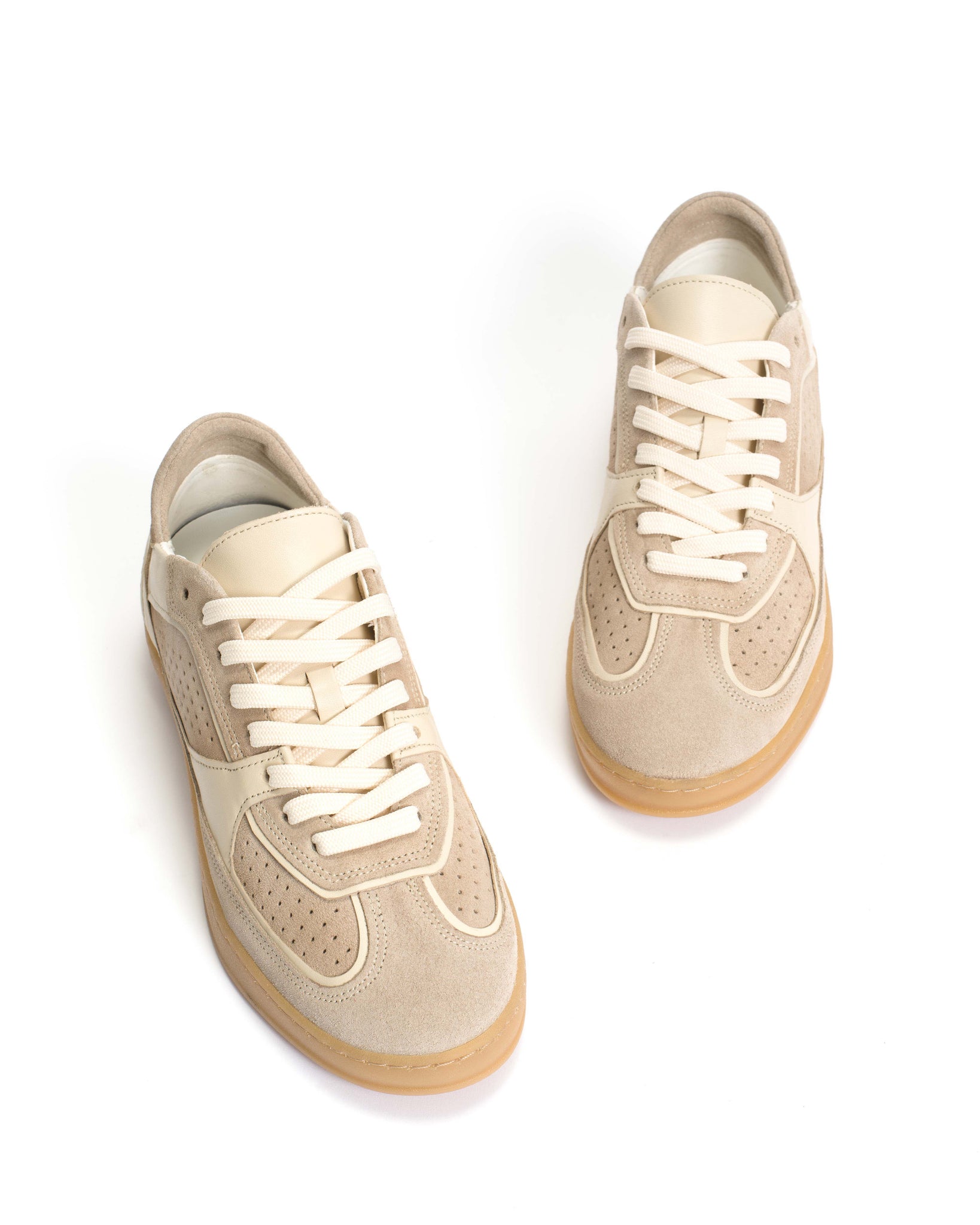 Dabbie Calf suede & soft calf dual & tri color White sand - Anonymous Copenhagen