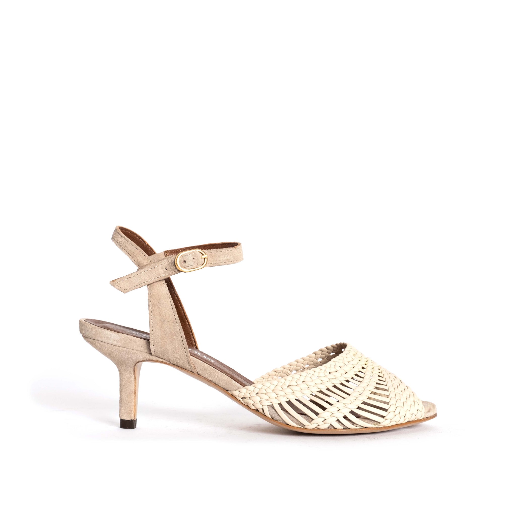Daria 55 pin Braided leather Cream powder - Anonymous Copenhagen