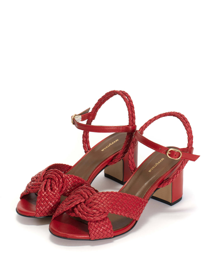 Dilaya 55 Hand-braided leather Ruby red | Anonymous Copenhagen