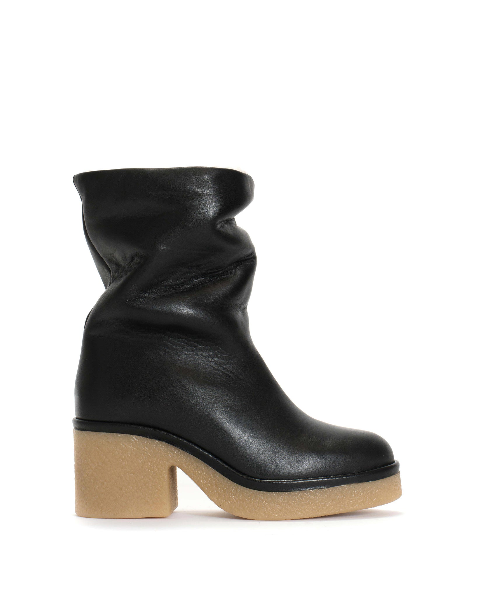 Dolly platform shearling Soft calf Black - Anonymous Copenhagen