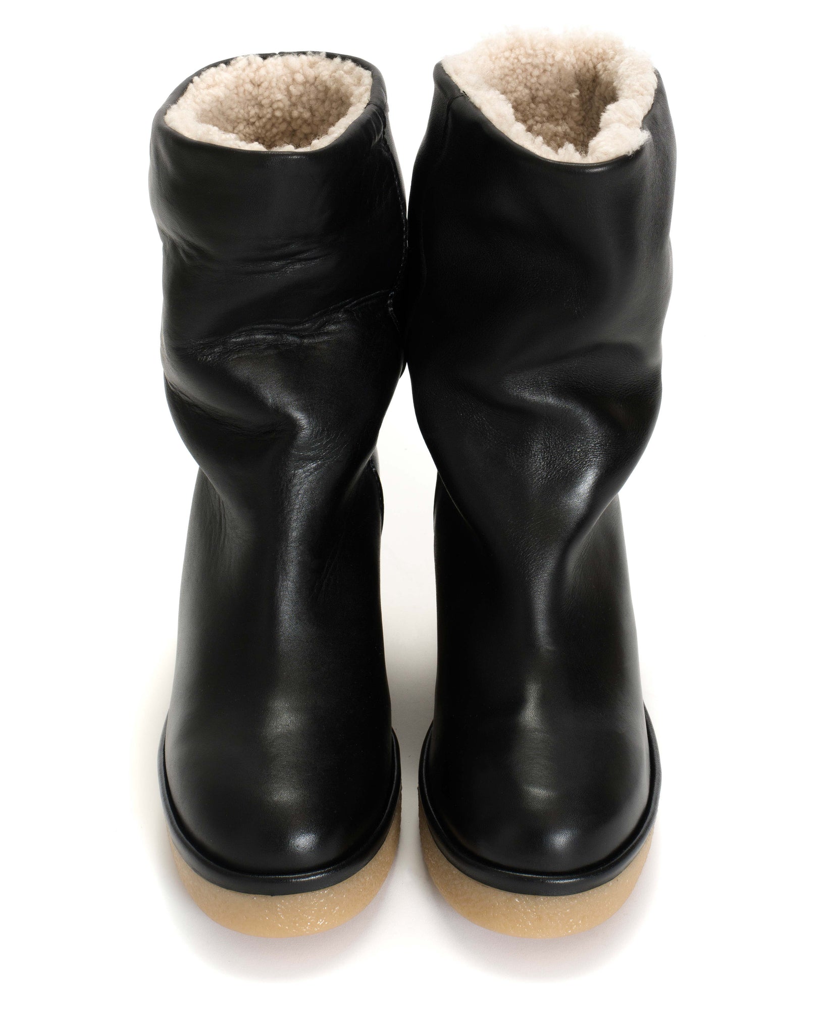 Dolly platform shearling Soft calf Black - Anonymous Copenhagen