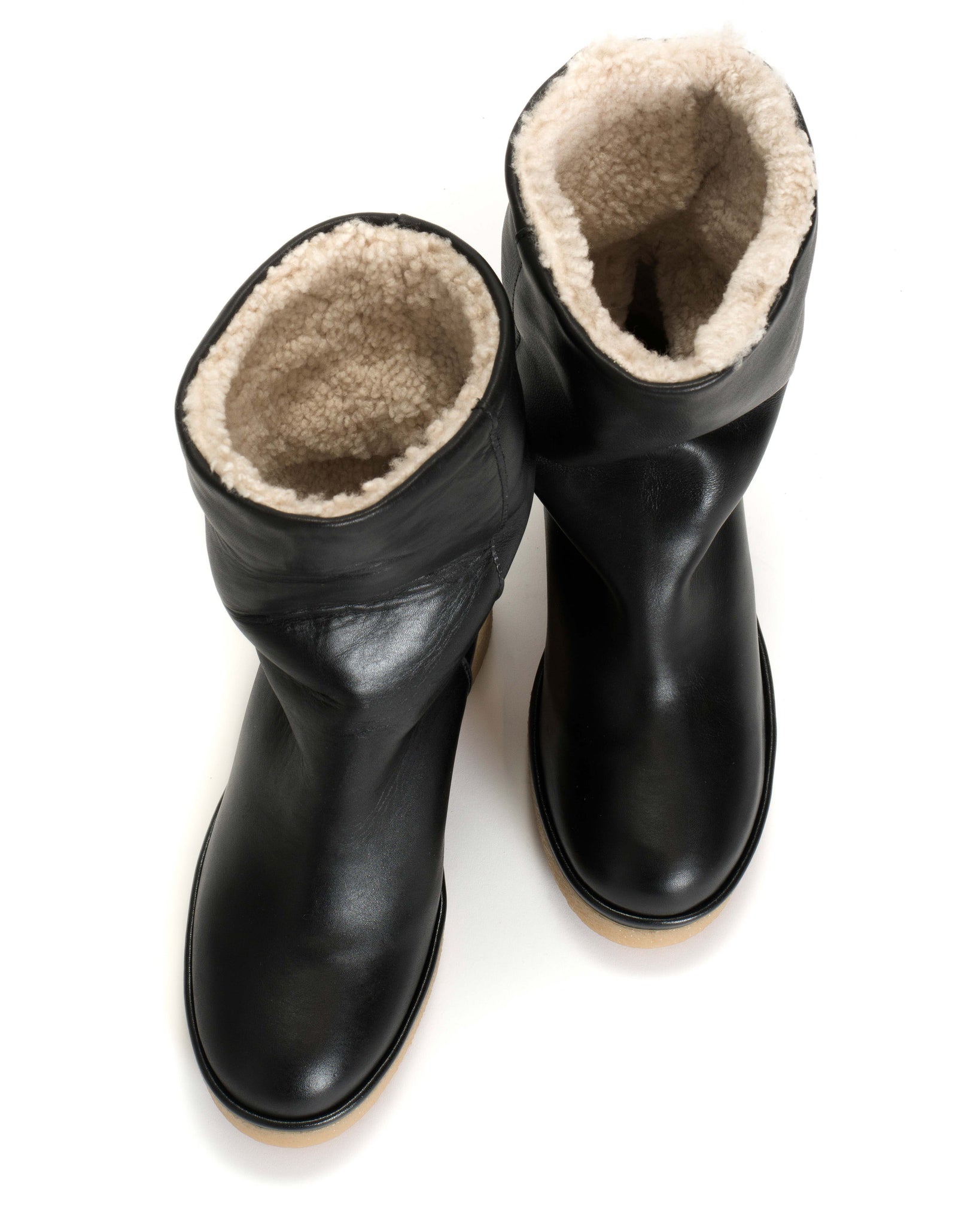 Dolly platform shearling Soft calf Black - Anonymous Copenhagen