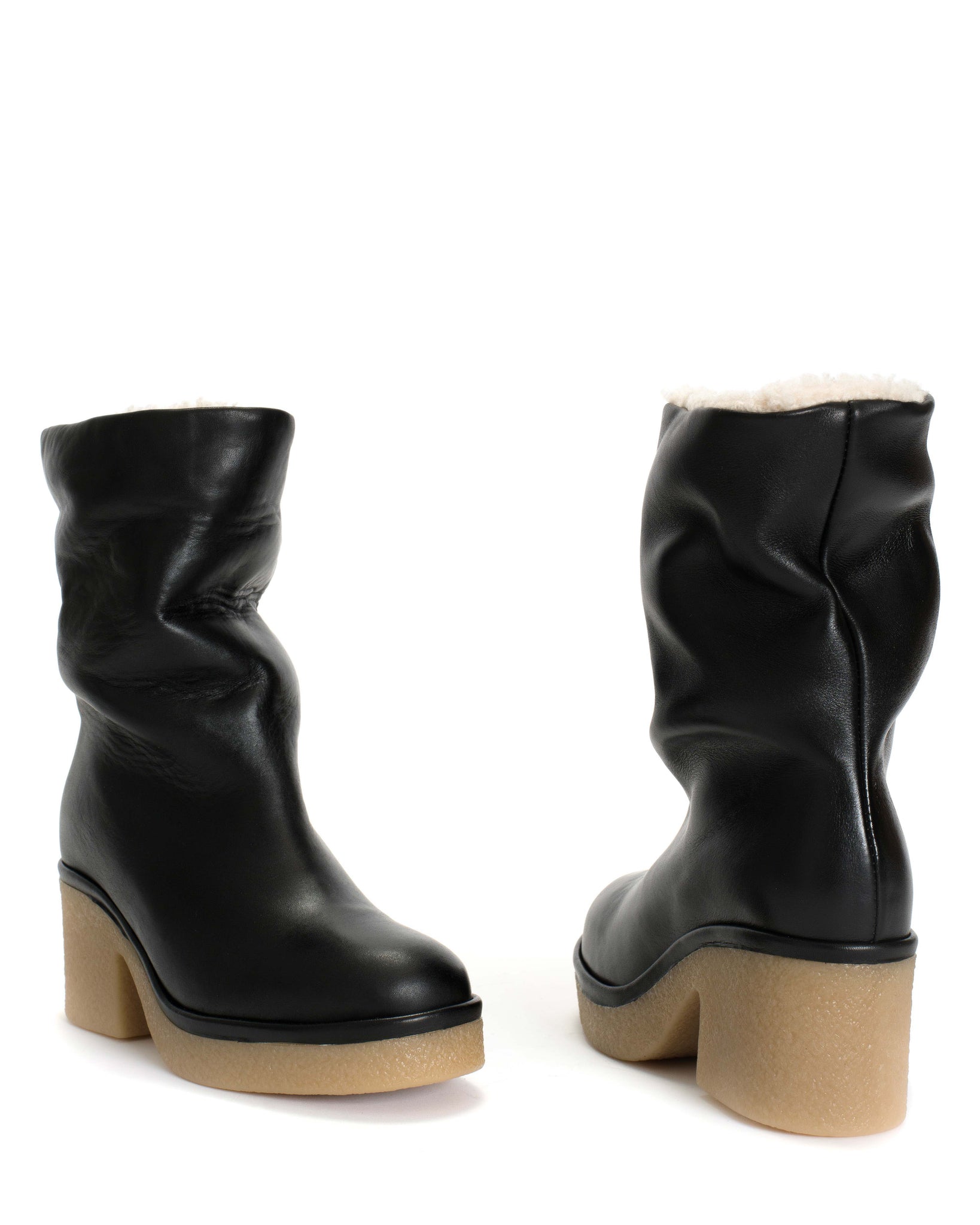 Dolly platform shearling Soft calf Black - Anonymous Copenhagen