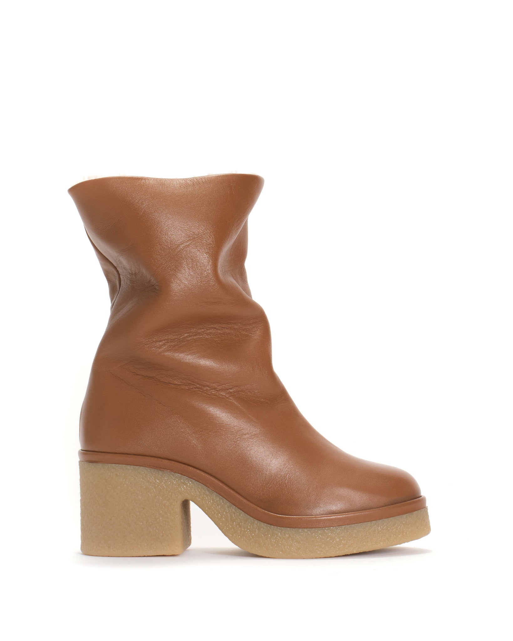 Dolly platform shearling Soft calf Camel - Anonymous Copenhagen