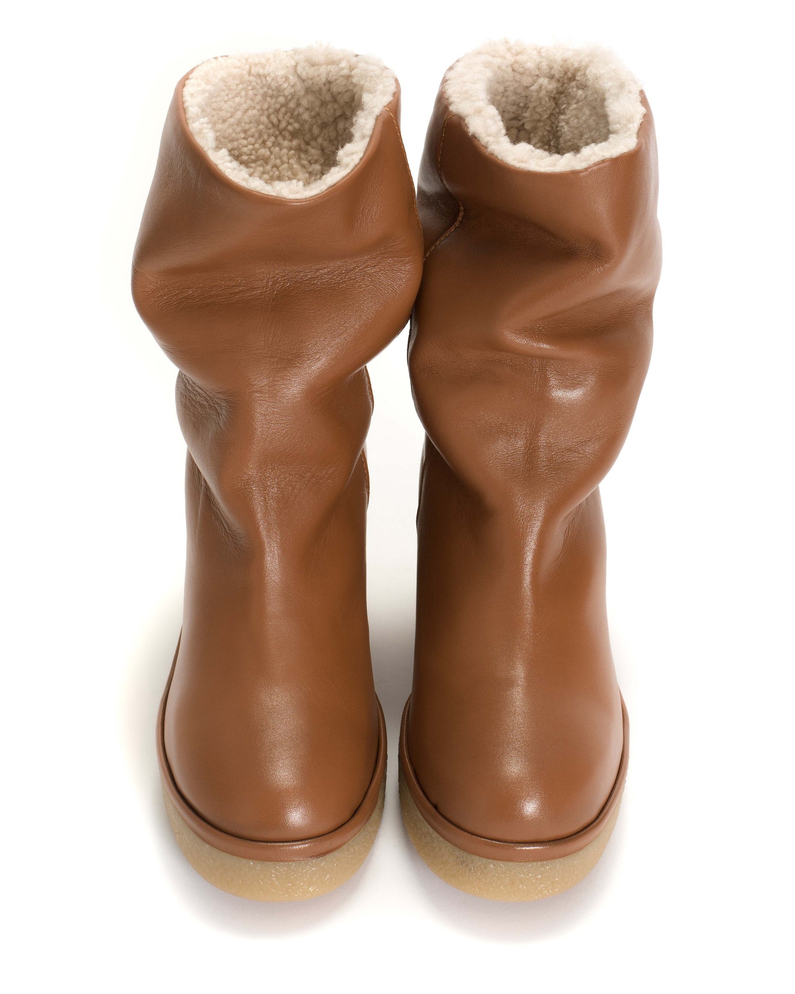 Dolly platform shearling Soft calf Camel - Anonymous Copenhagen