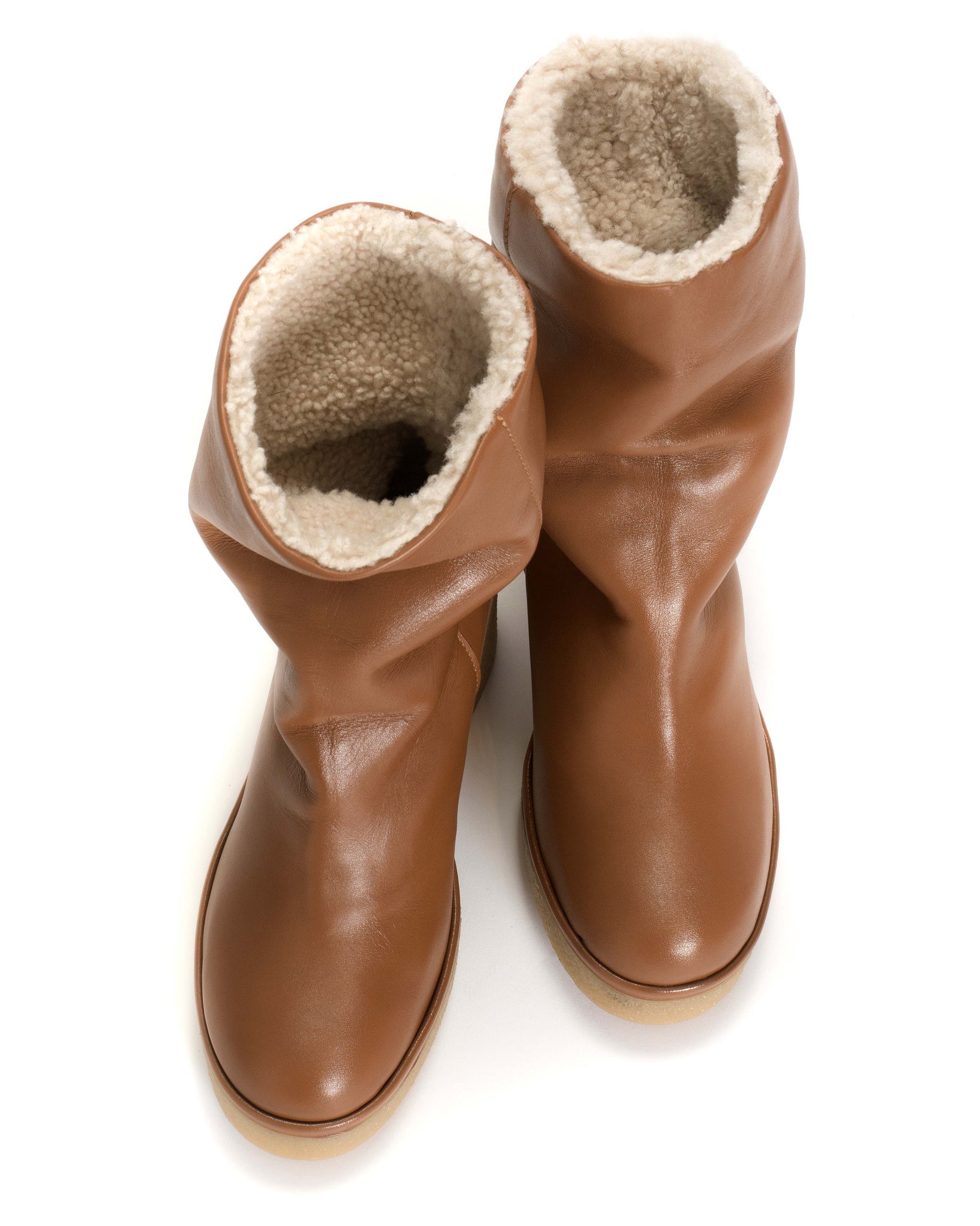 Dolly platform shearling Soft calf Camel - Anonymous Copenhagen