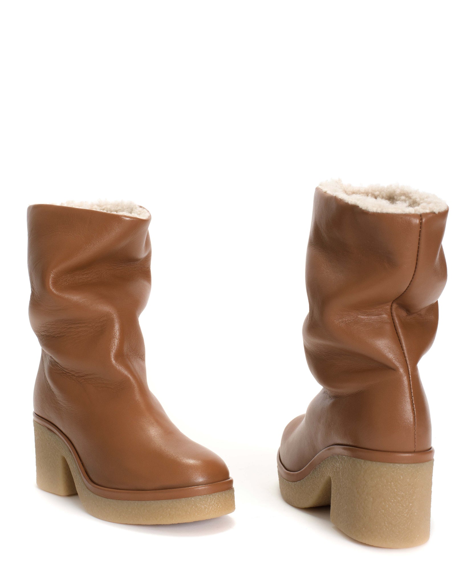 Dolly platform shearling Soft calf Camel - Anonymous Copenhagen