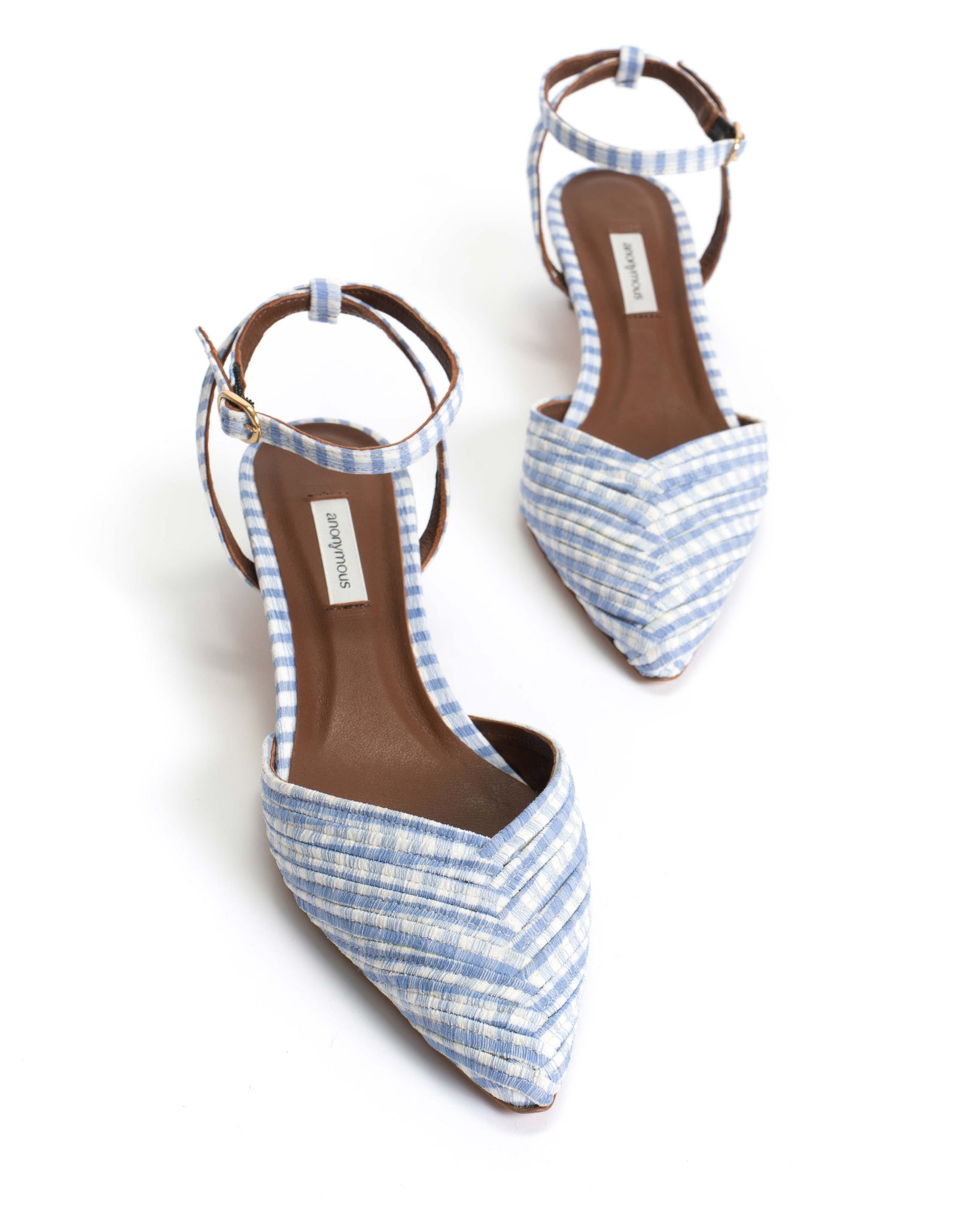 Givia 40 Pleated gingham Bubble blue - Anonymous Copenhagen