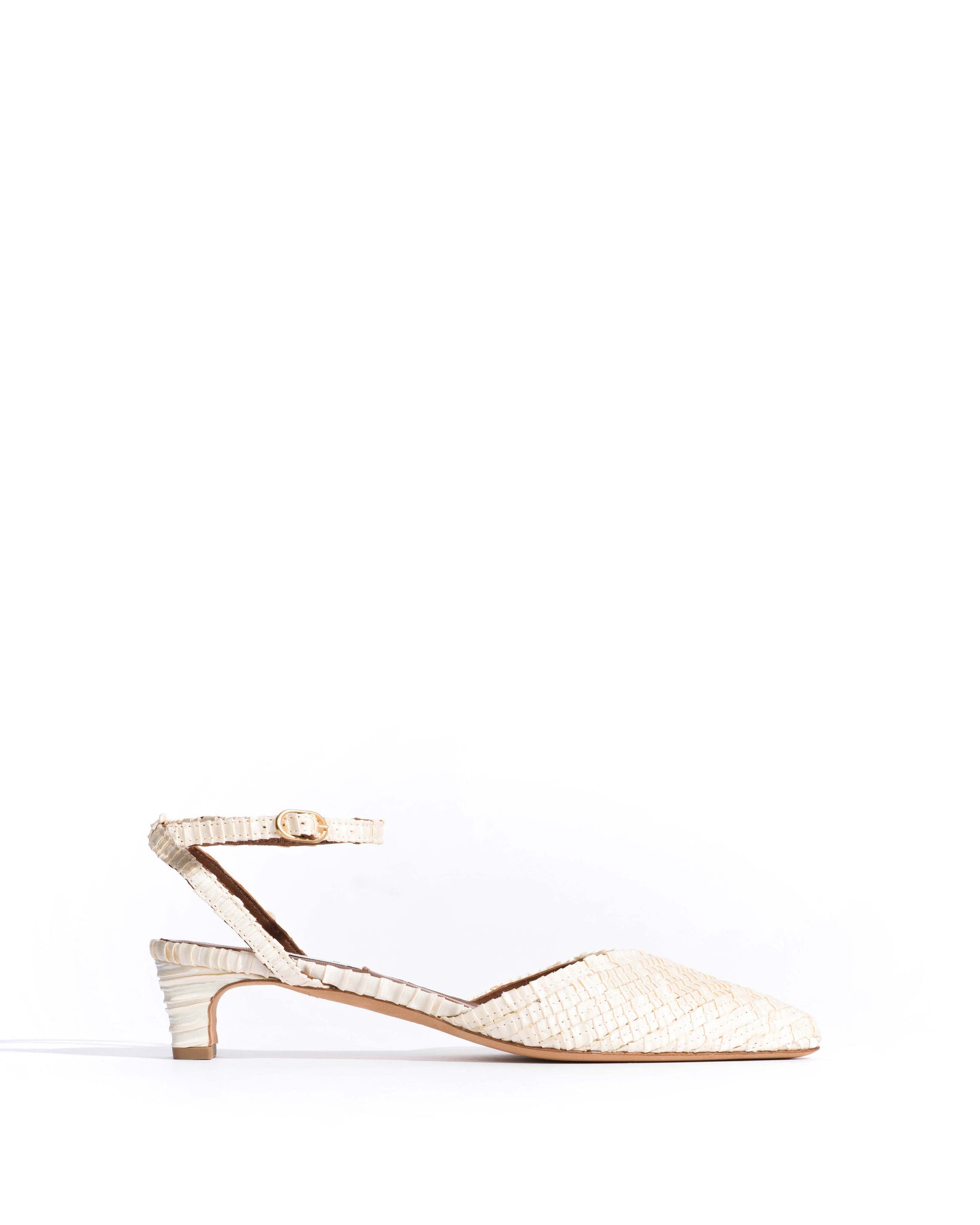 Givia 40 Pleated satin Creamy white