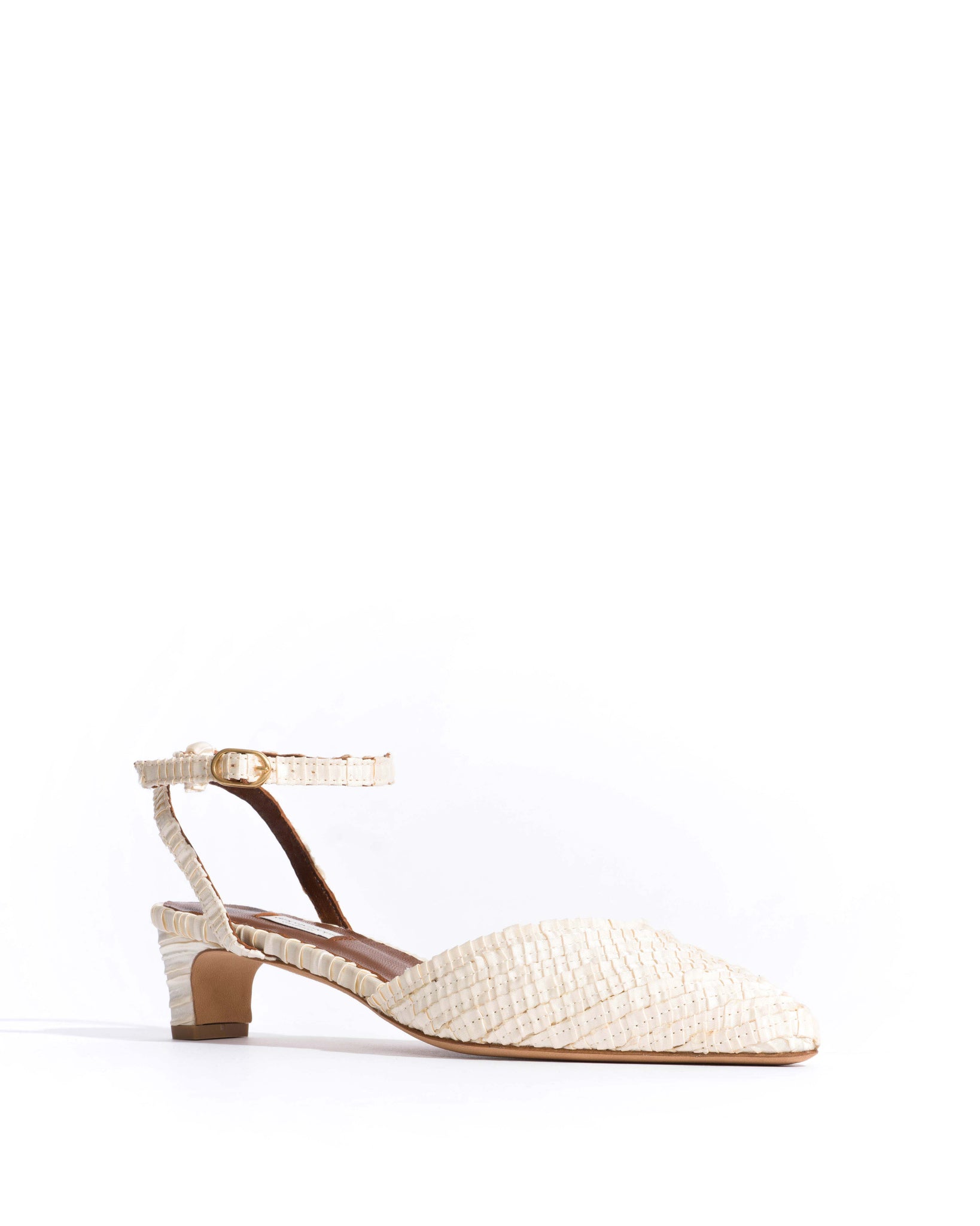 Givia 40 Pleated satin Creamy white