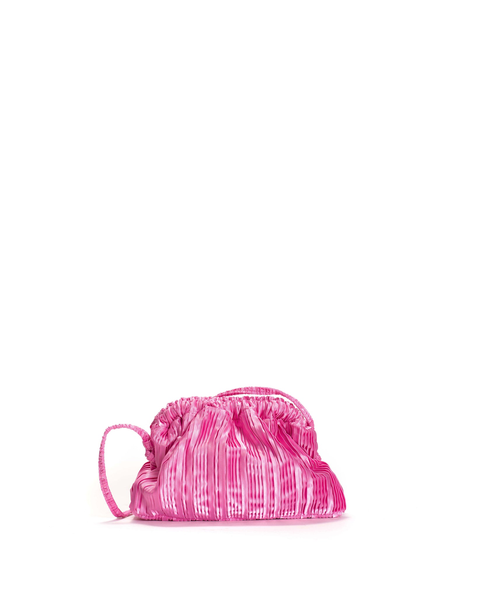Hally petite cloud bag Pleated satin Raspberry sorbet - Anonymous Copenhagen