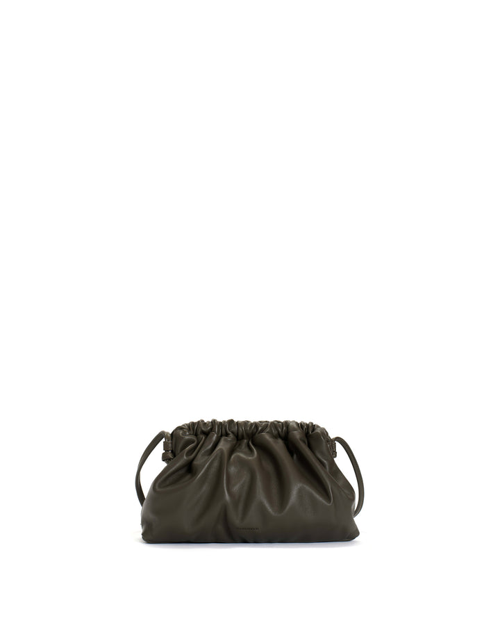 anonymous copenhagen Hally petite cloud bag Shiny lamb Olive green