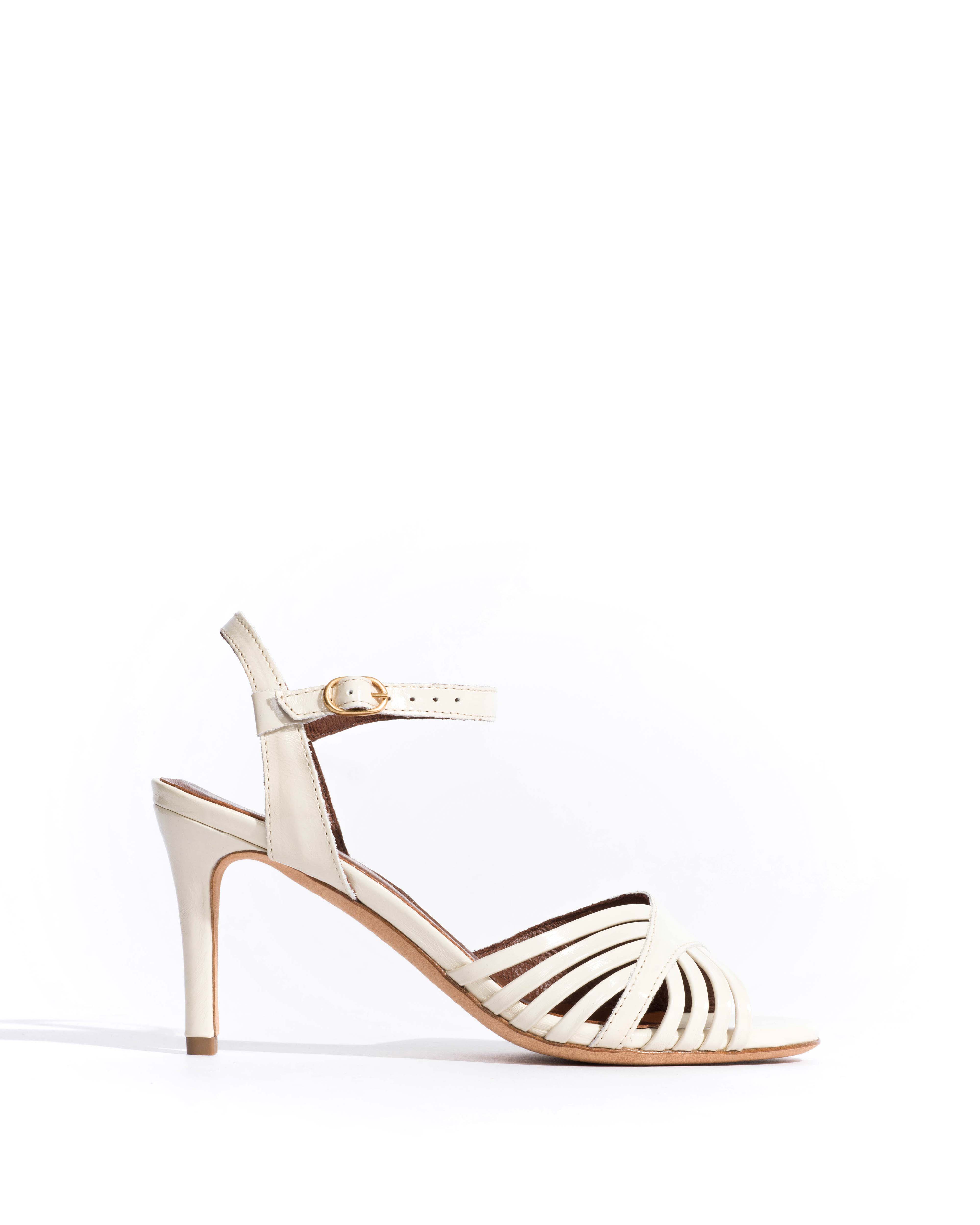 Hermine 75 Crinkled polished goat White sand