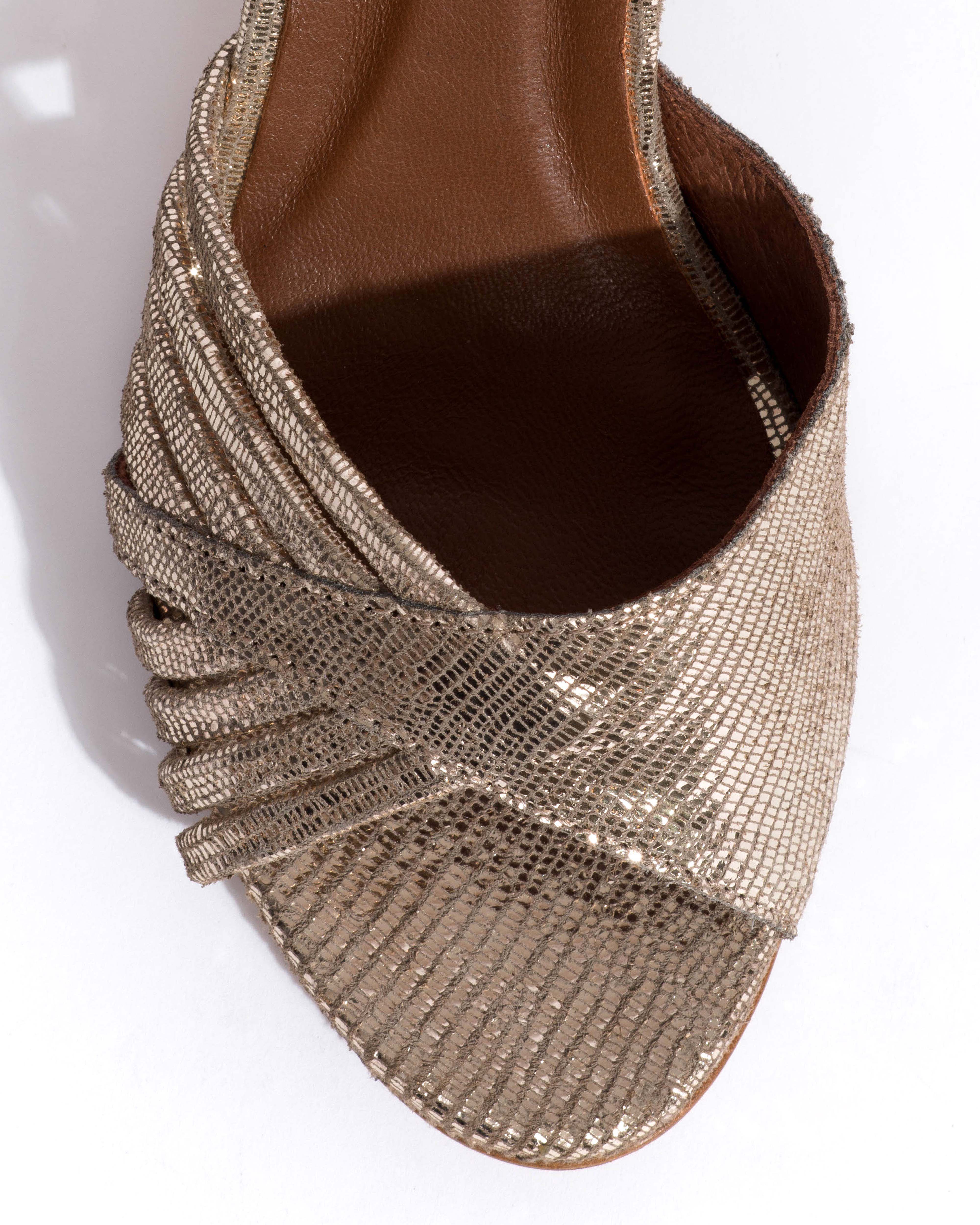 Hermine 75 Lizard metallic goat Vintage champagne