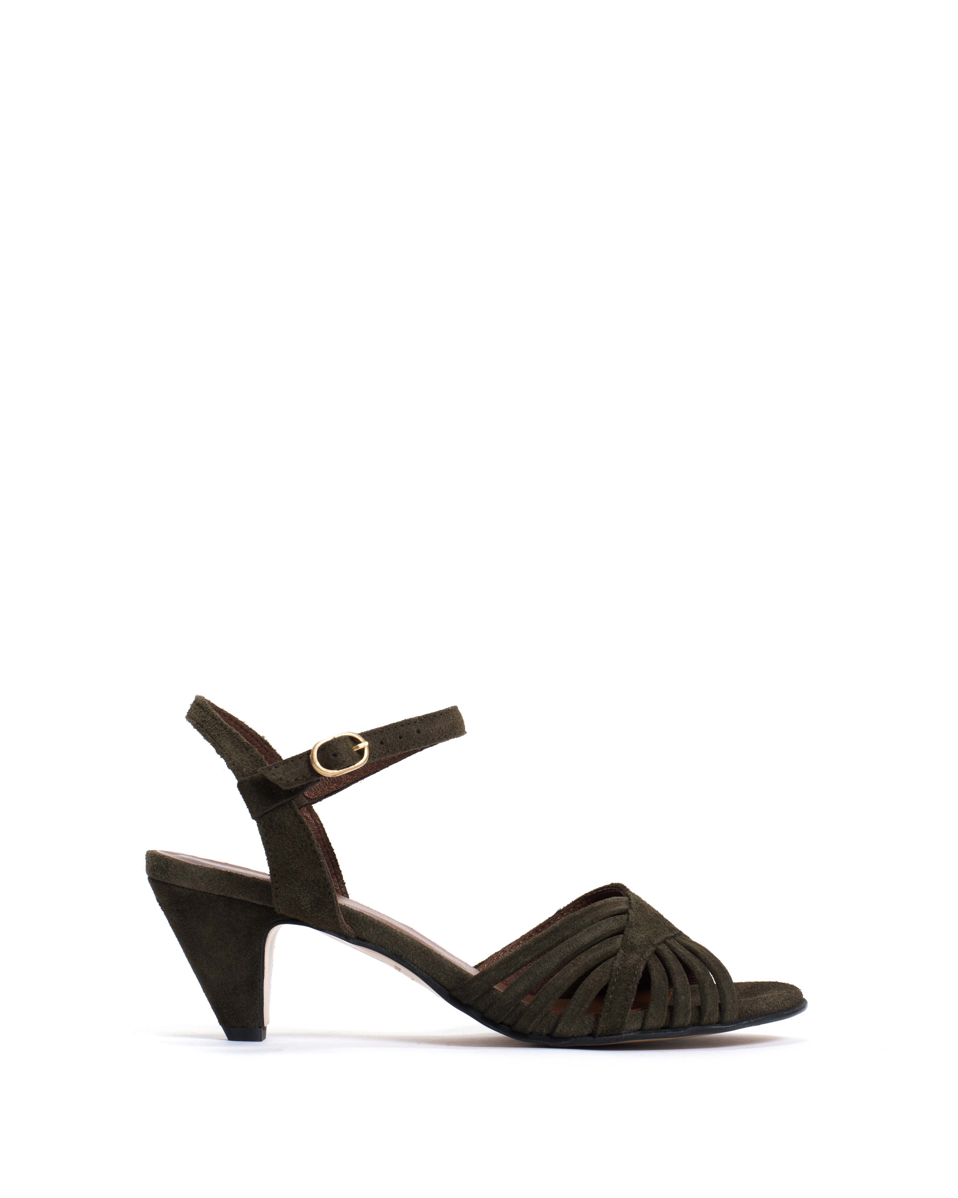 Hermine Calf suede Moss green