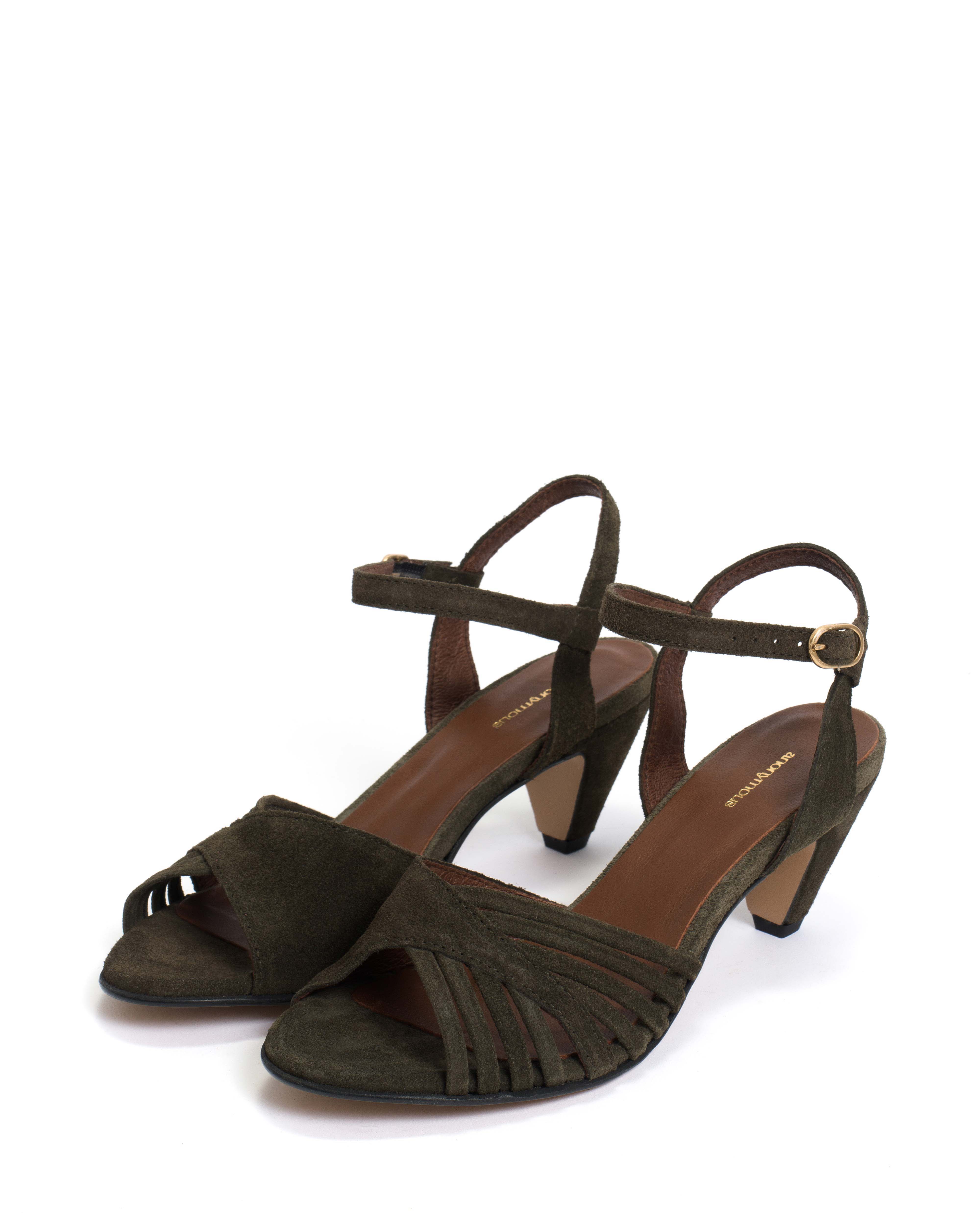 Hermine Calf suede Moss green