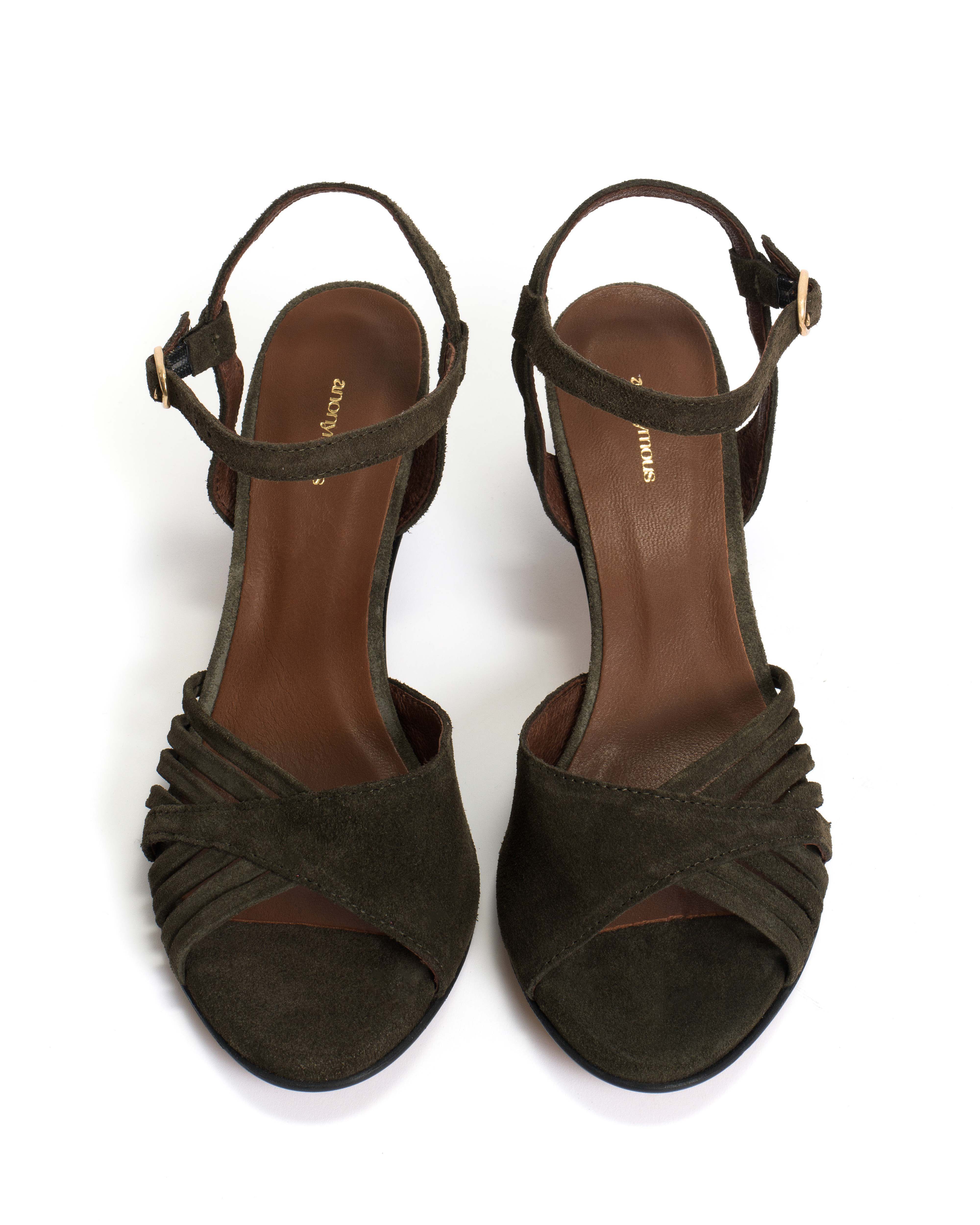 Hermine Calf suede Moss green