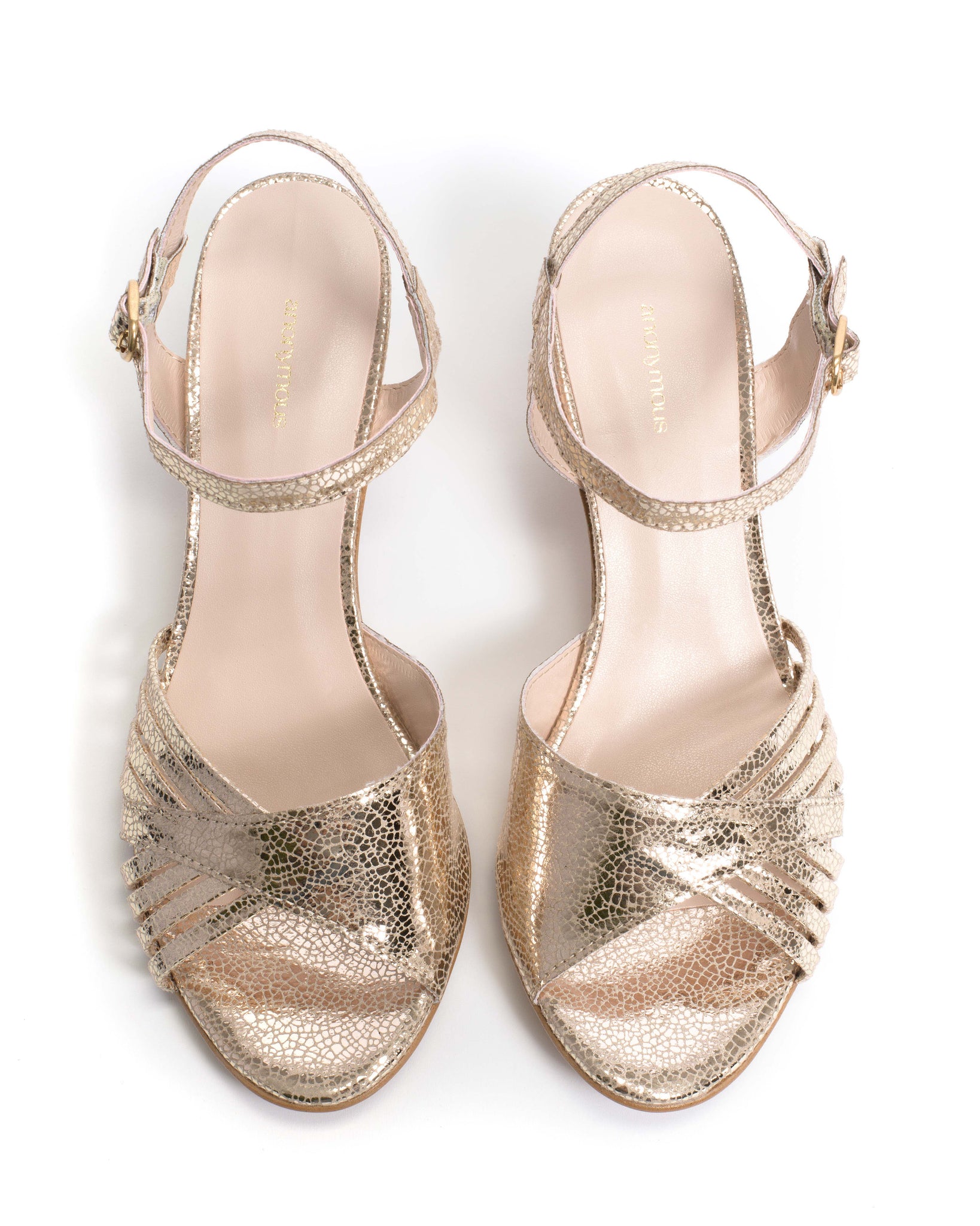 Hermine Crackled metallic vegan Champagne - Anonymous Copenhagen